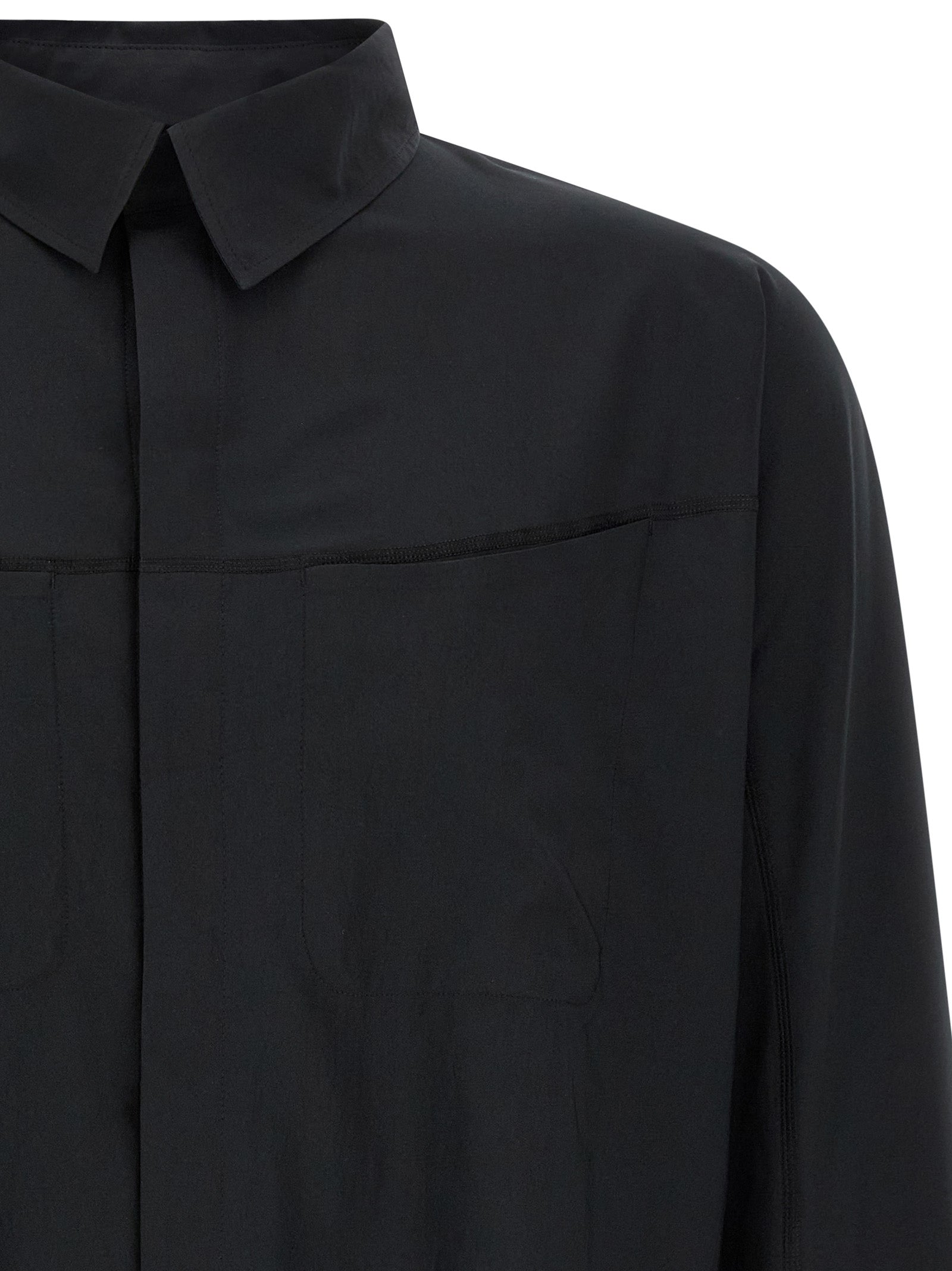 SATISFY Black Polyester Men's Blouse