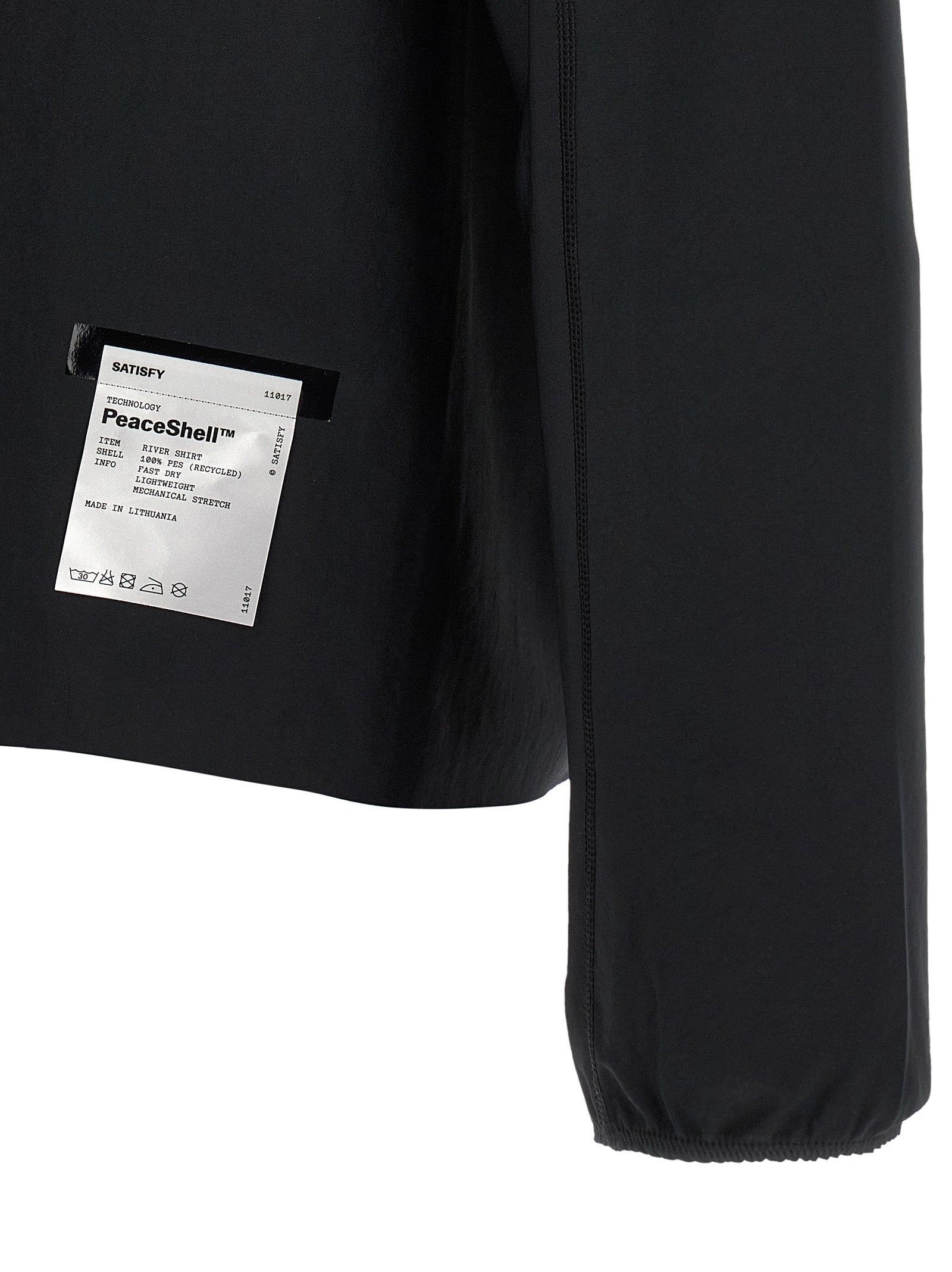 SATISFY Black Polyester Men's Blouse
