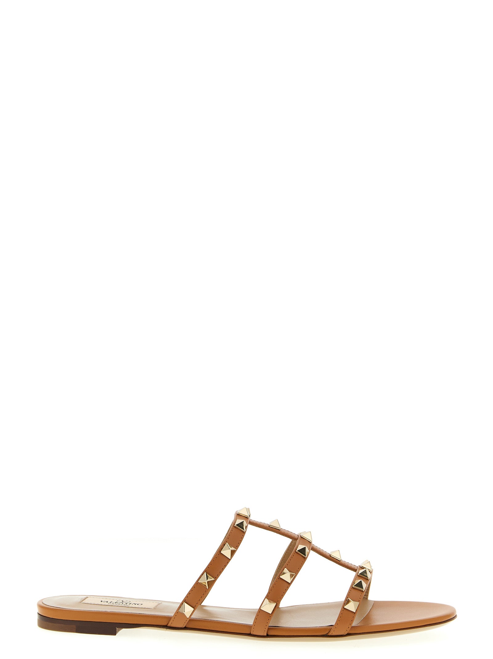 Valentino Garavani Beige Calfskin Flat Women's Sandals