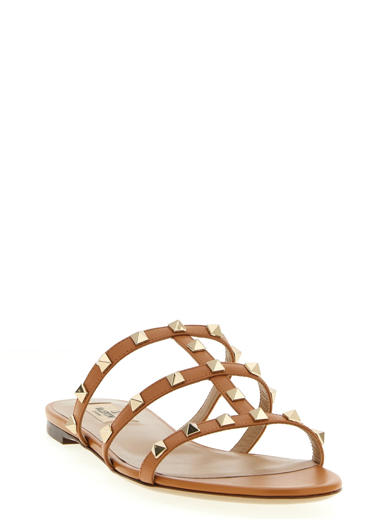 Valentino Garavani Beige Calfskin Flat Women's Sandals