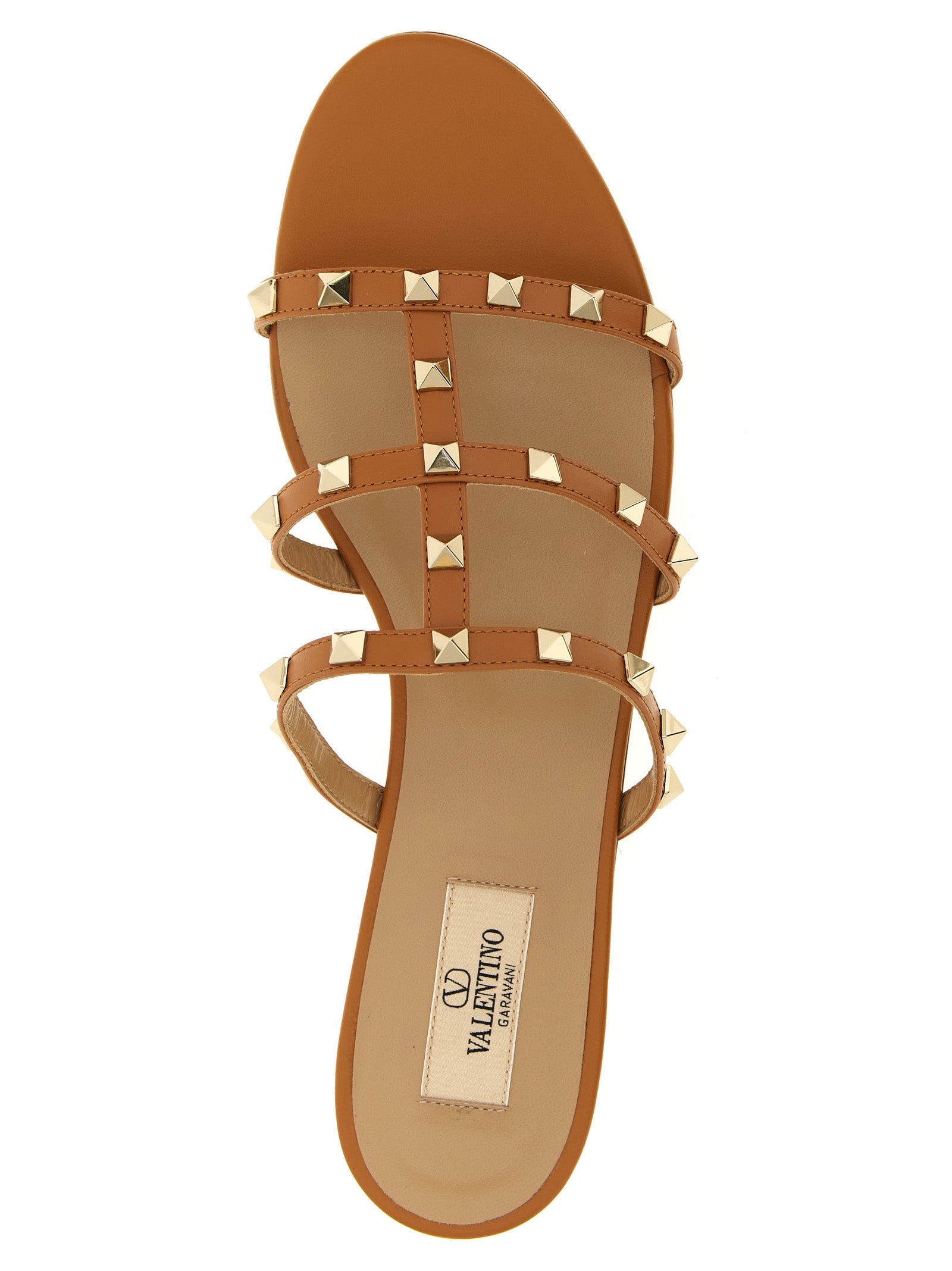 Valentino Garavani Beige Calfskin Flat Women's Sandals
