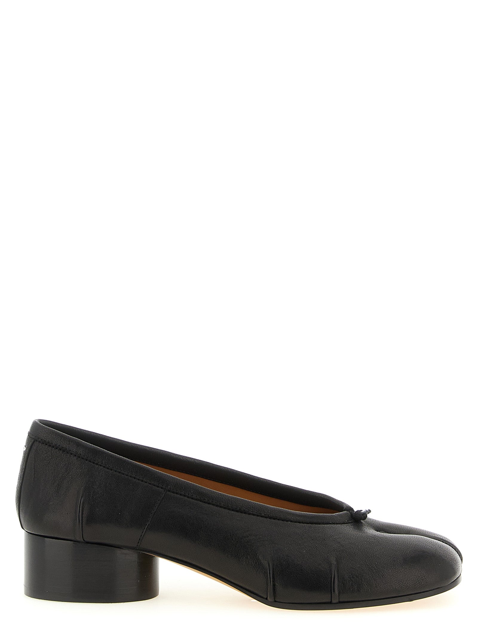 Maison Margiela Black Lamb Leather Mid Heel Women's Pumps