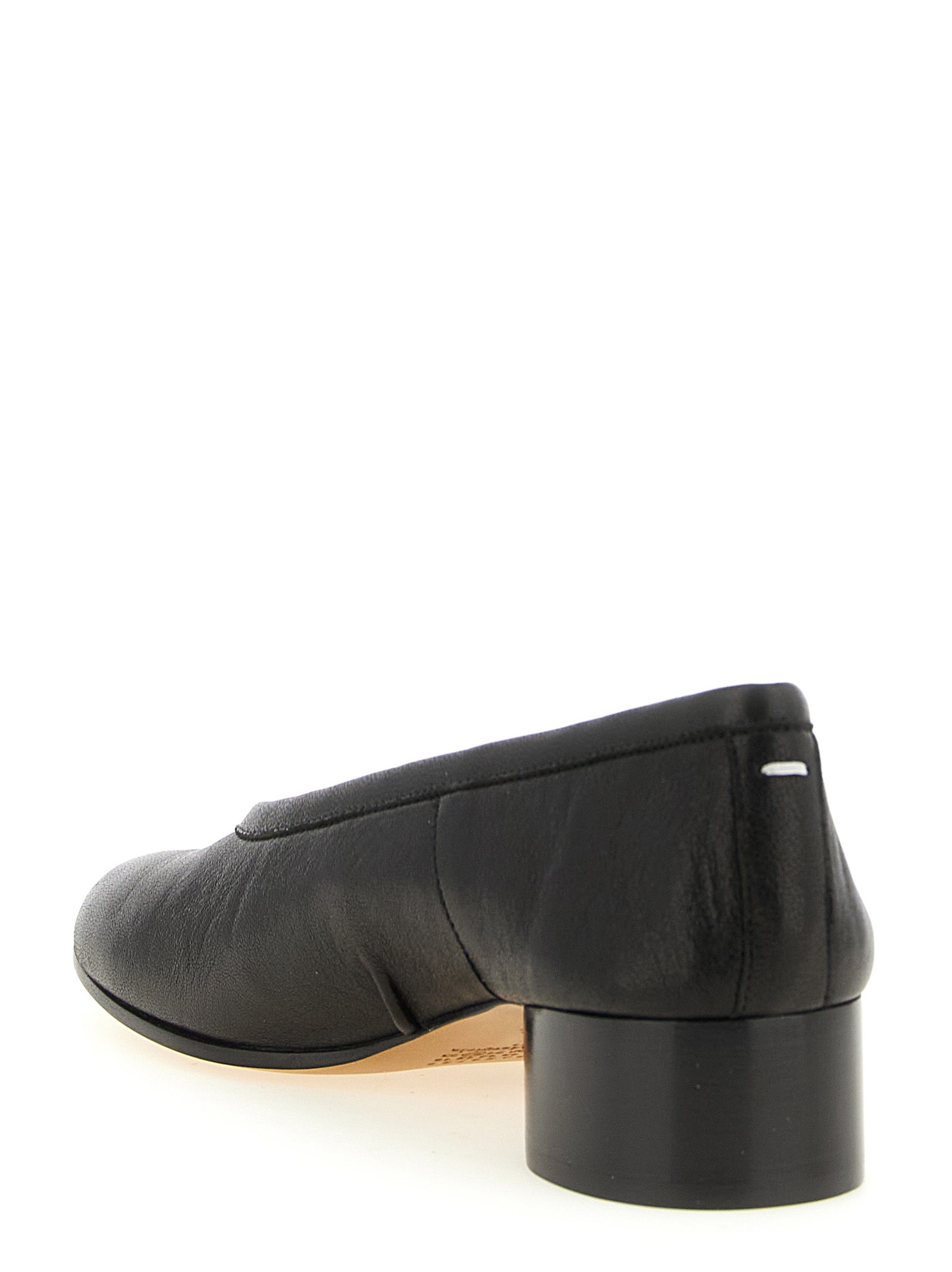 Maison Margiela Black Lamb Leather Mid Heel Women's Pumps