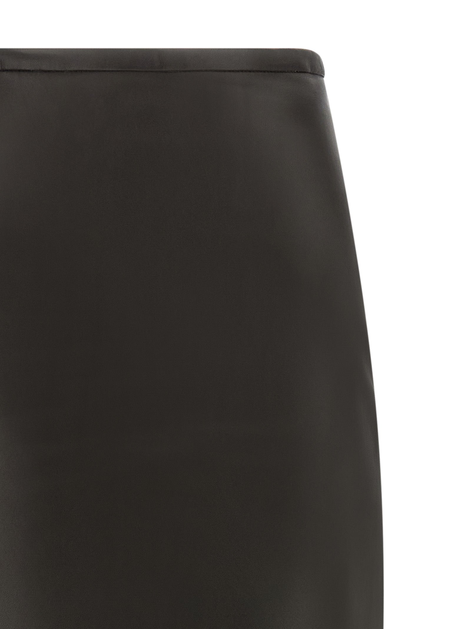 CO Black Lamb Leather Mini Women's Skirt