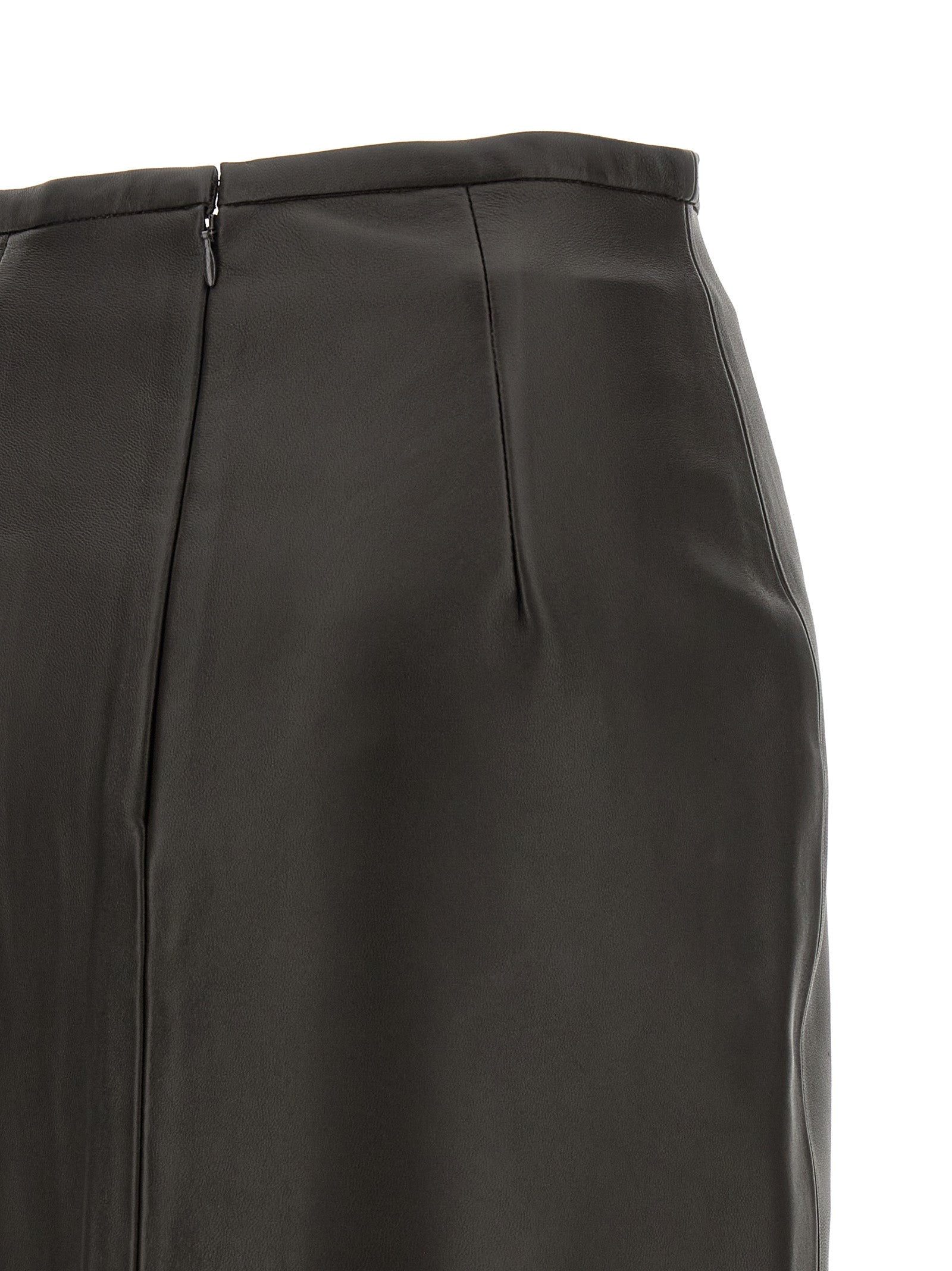 CO Black Lamb Leather Mini Women's Skirt