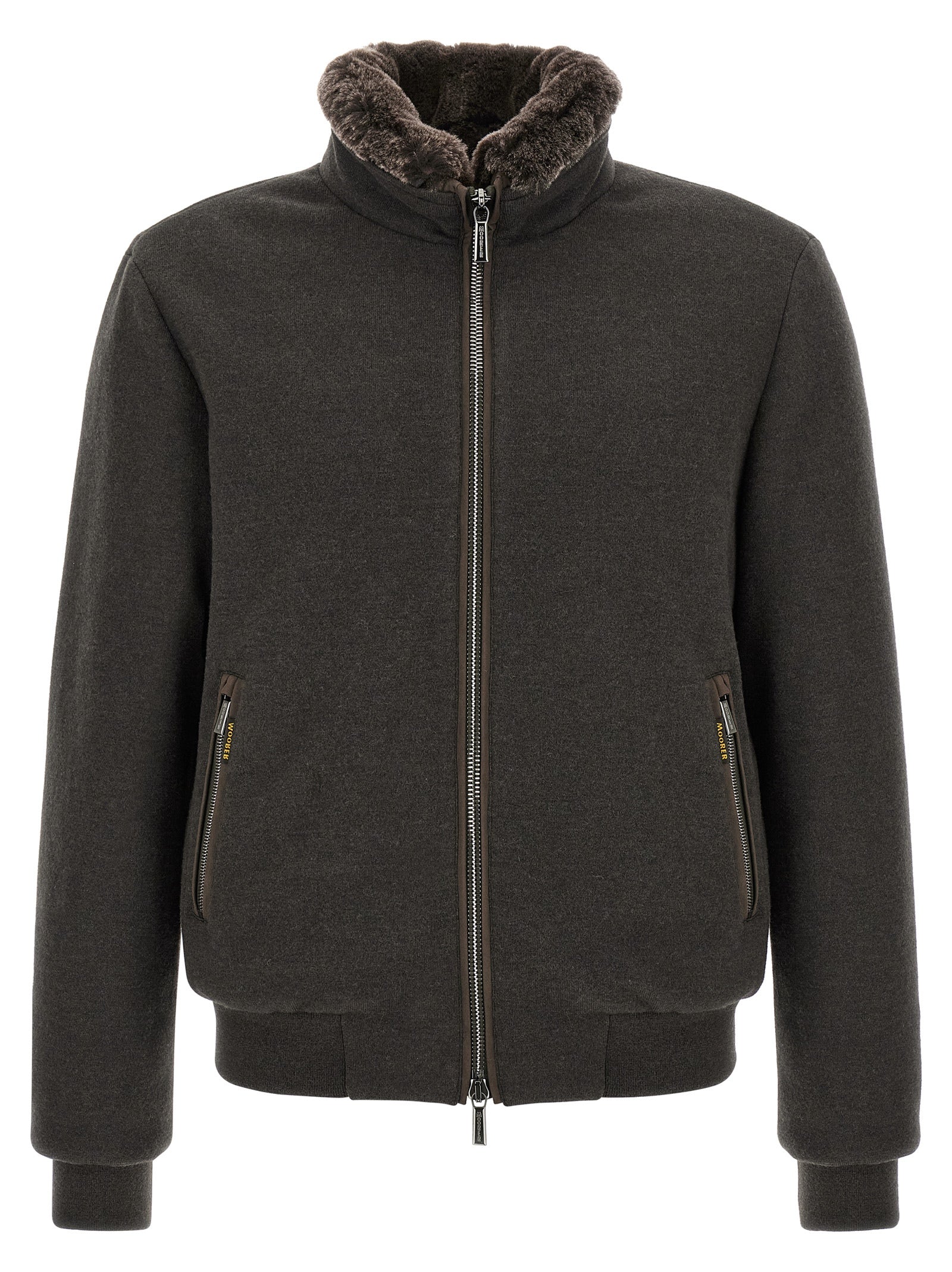 MooRER Brown Wool Men's Bomber