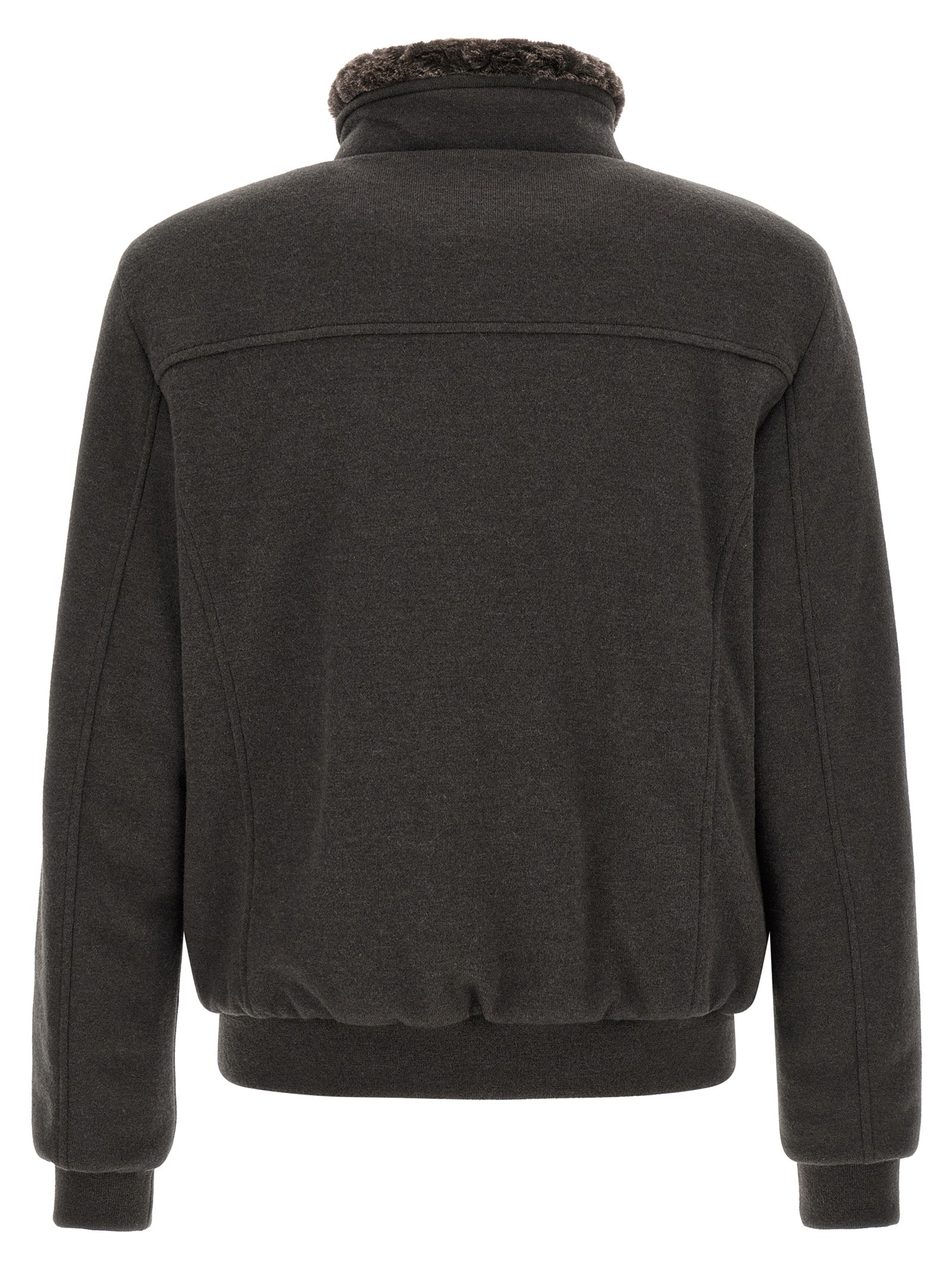 MooRER Brown Wool Men's Bomber