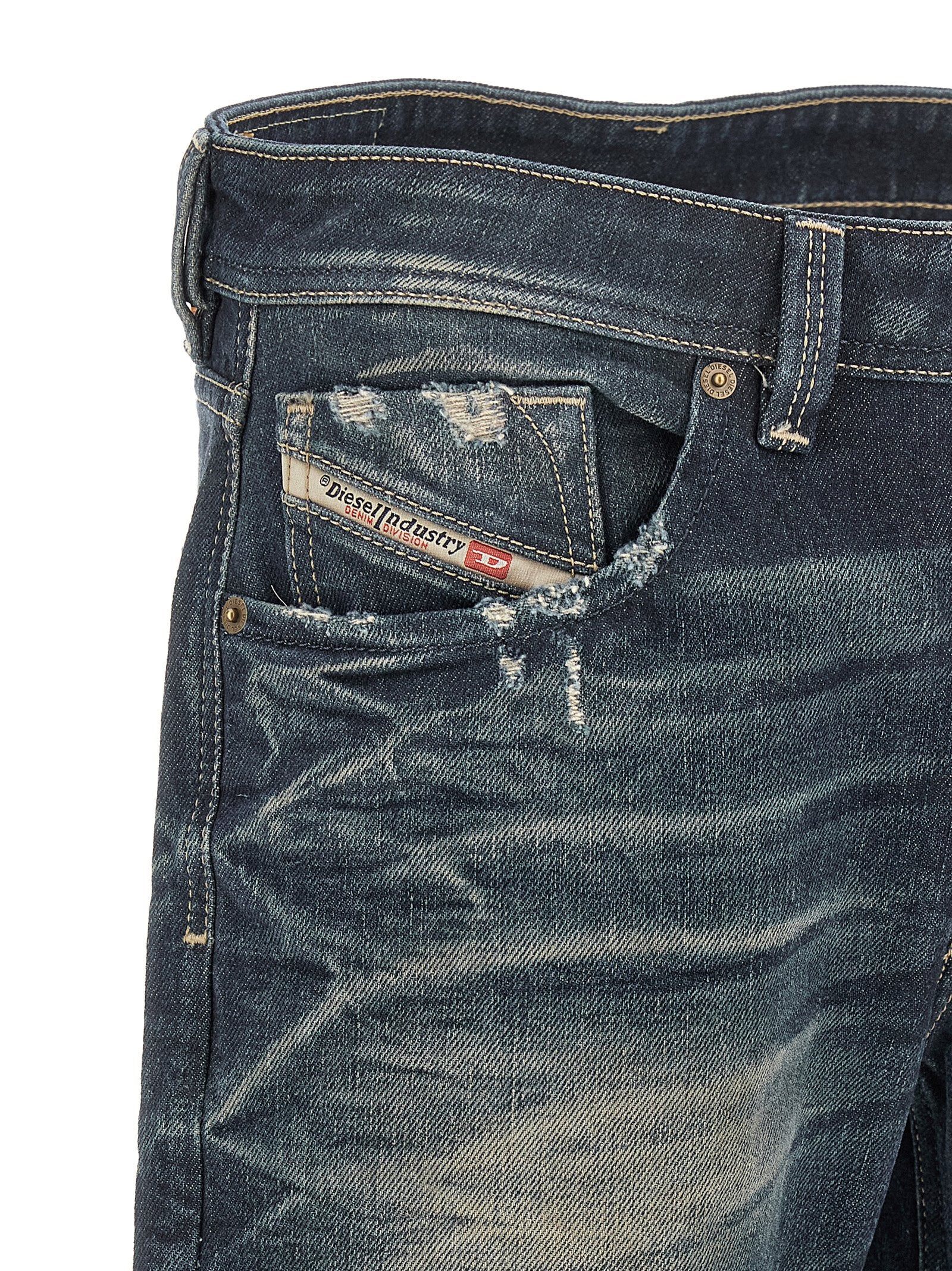 Diesel Blue Cotton Straight-Leg Men's Jeans