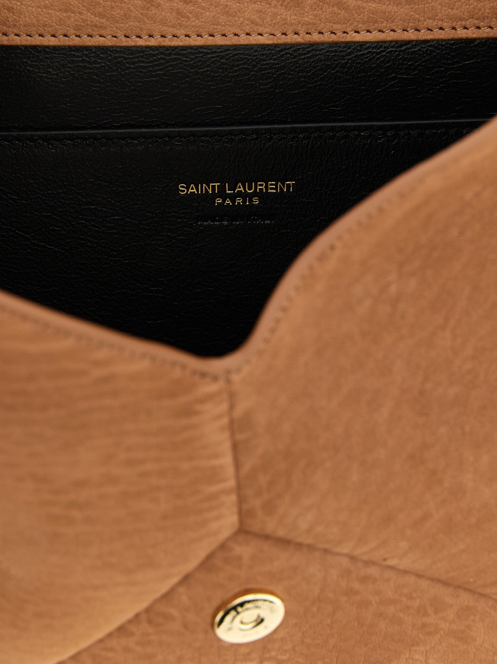 Saint Laurent Beige Lamb Leather Clutch Women's Bag
