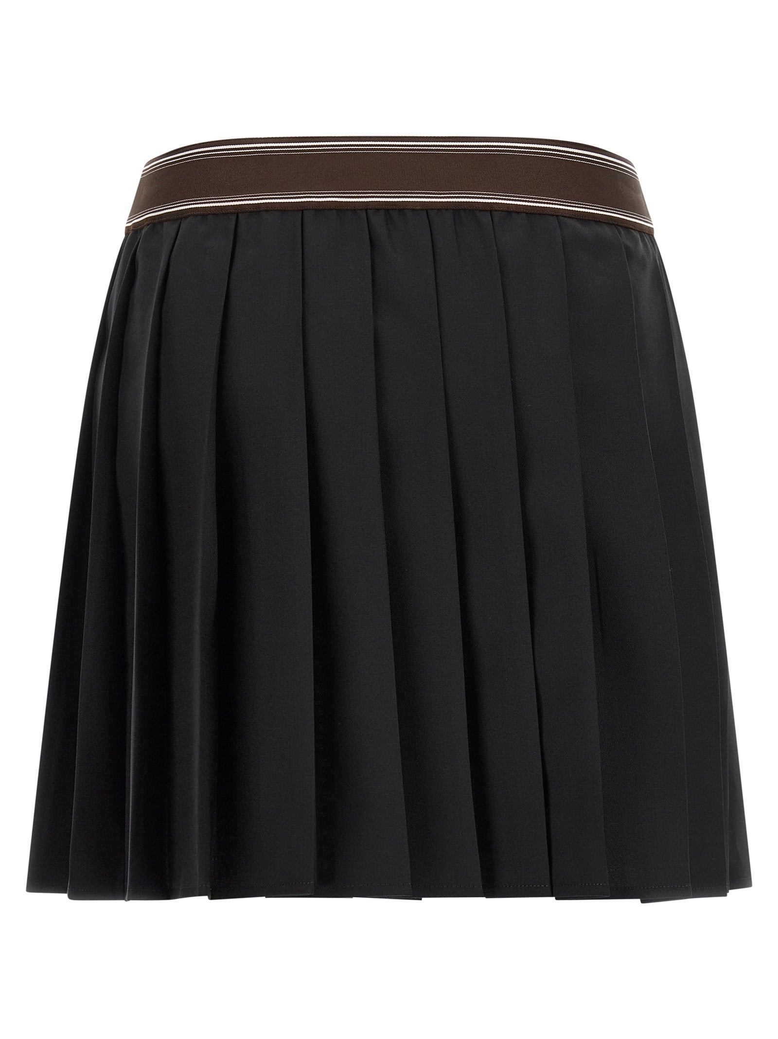 Versace Black Wool Long Women's Skirt