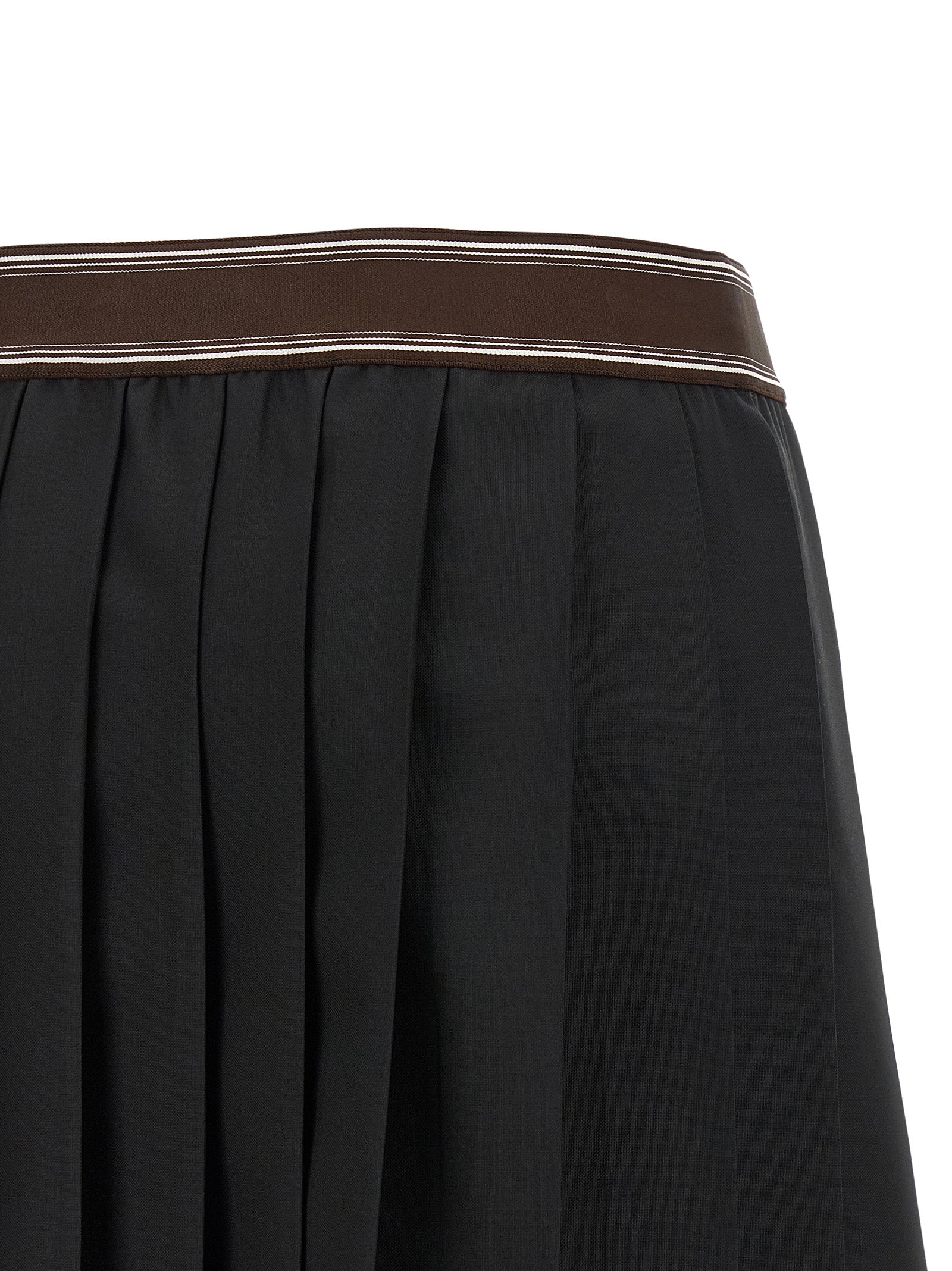 Versace Black Wool Long Women's Skirt