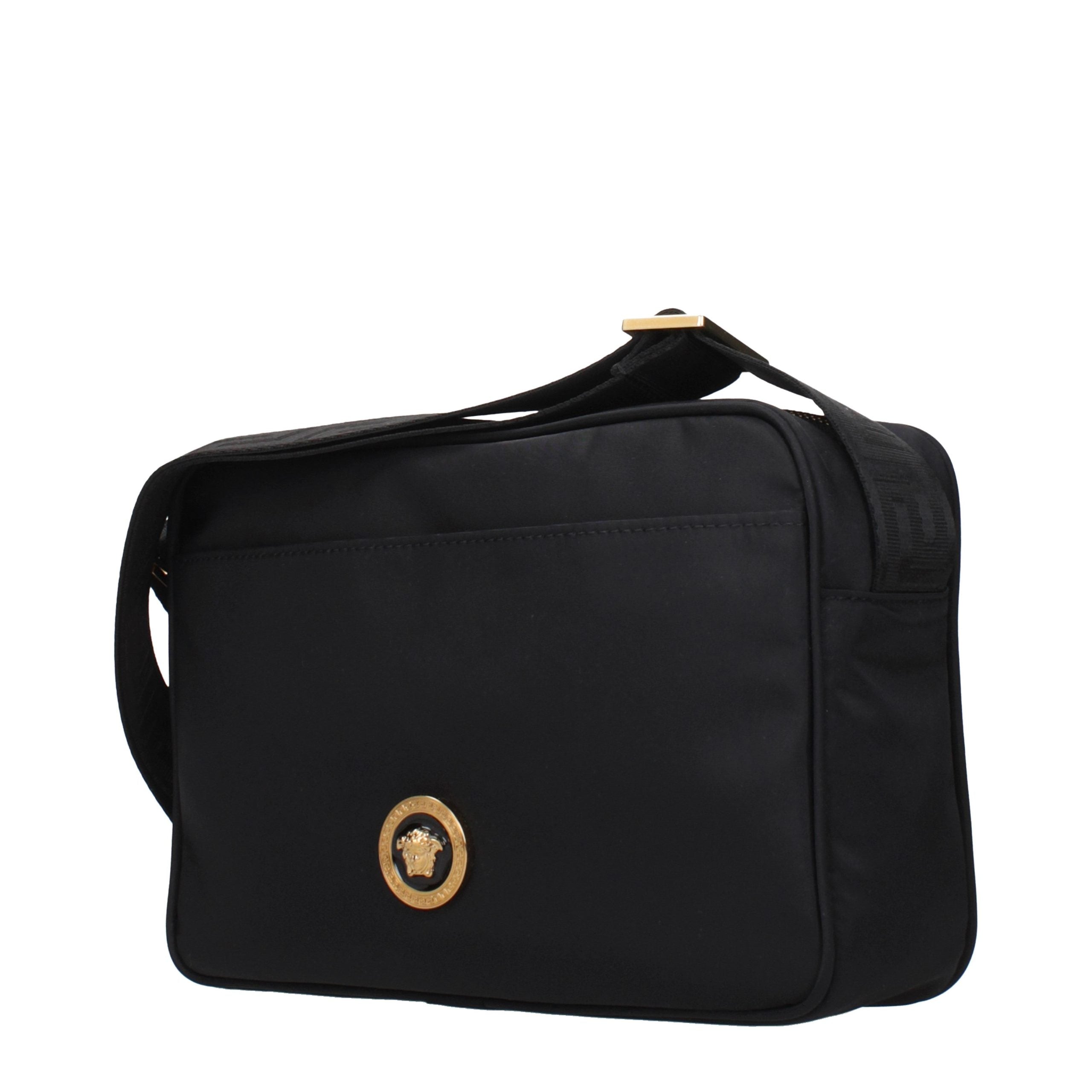 Versace Black Fabric Crossbody Men's Bag