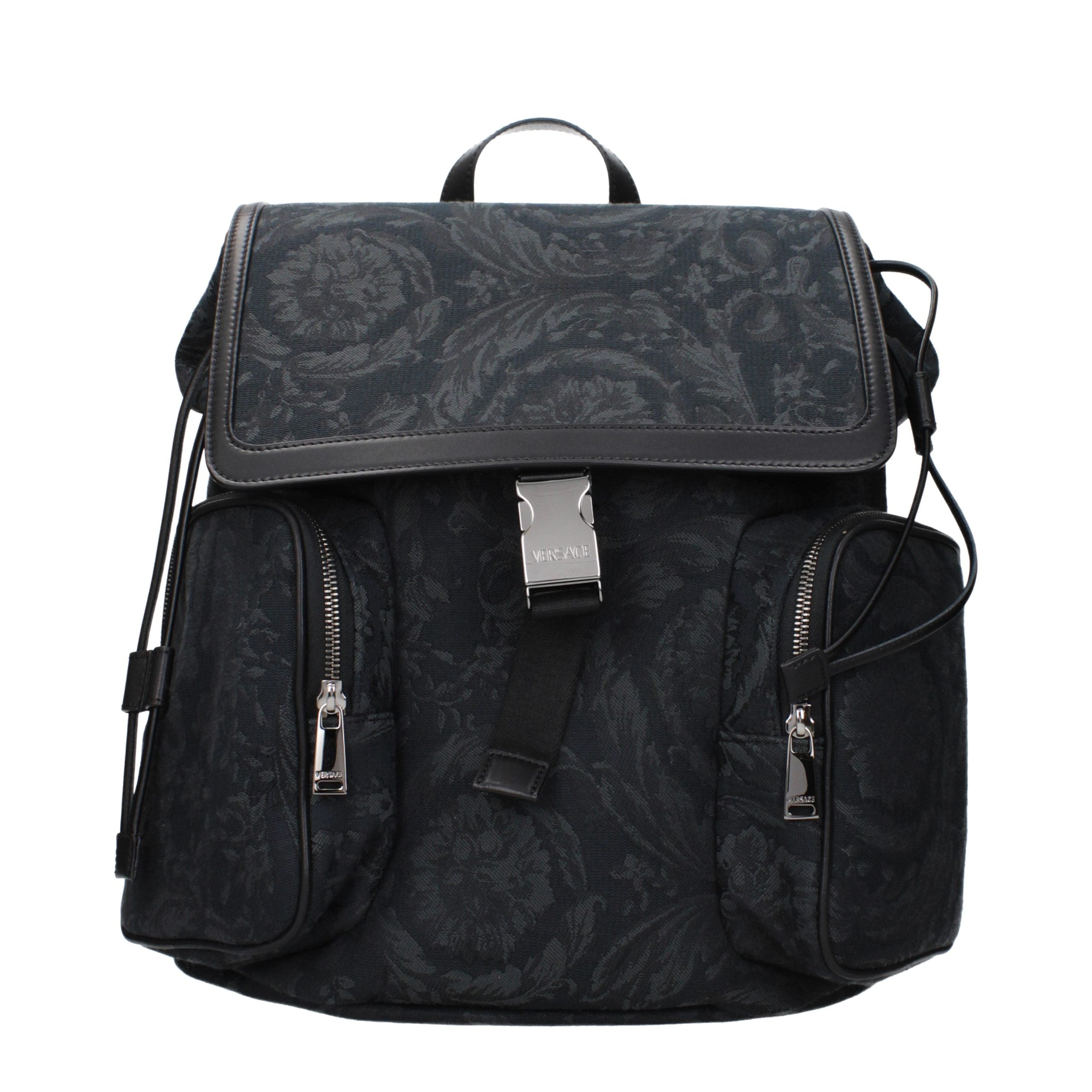 Versace Black Fabric Men's Backpack