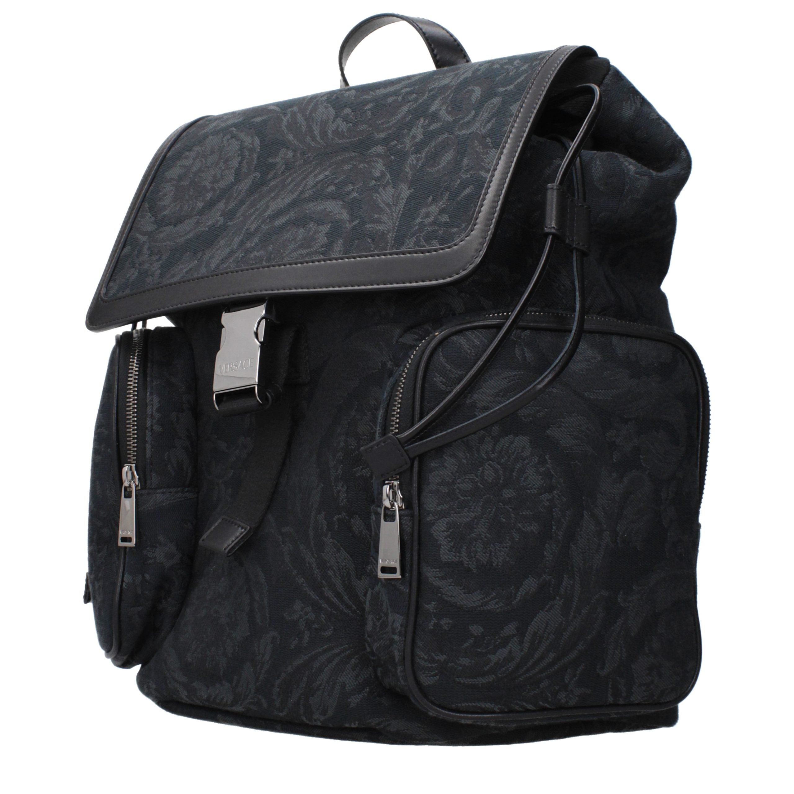 Versace Black Fabric Men's Backpack