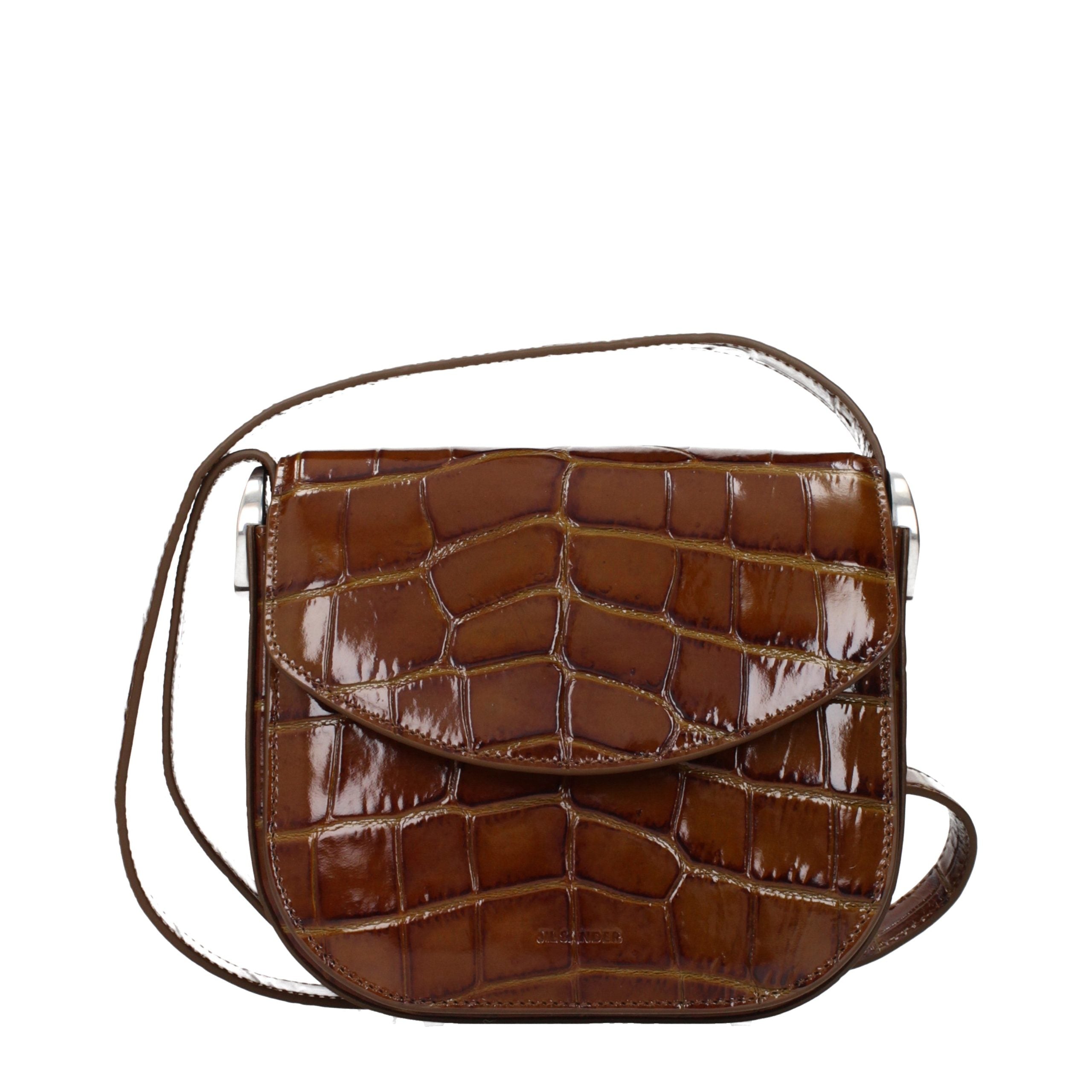 Jil Sander Brown Leather Crossbody Women's Bag