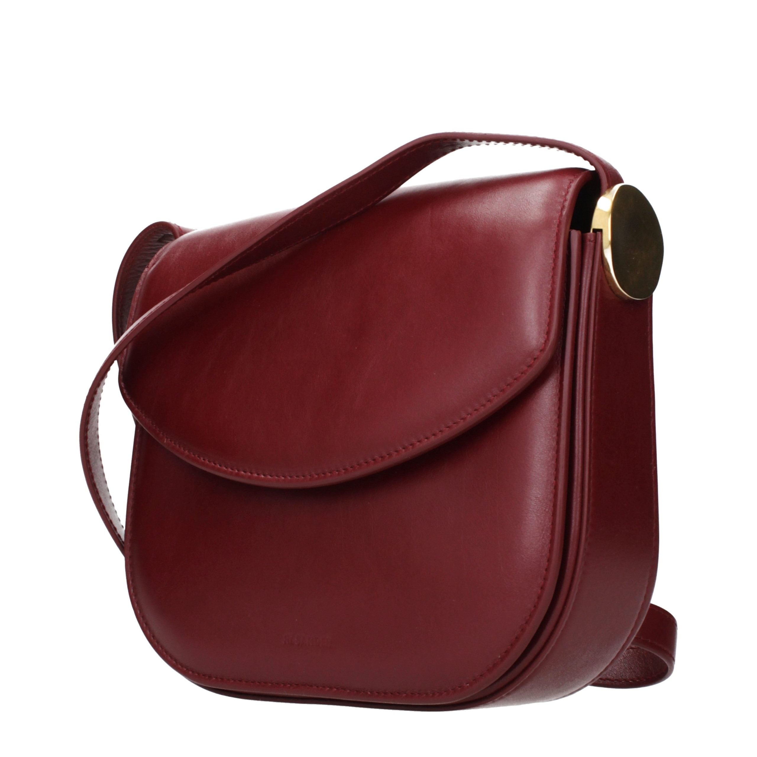 Jil Sander Red Leather Crossbody Women's Bag