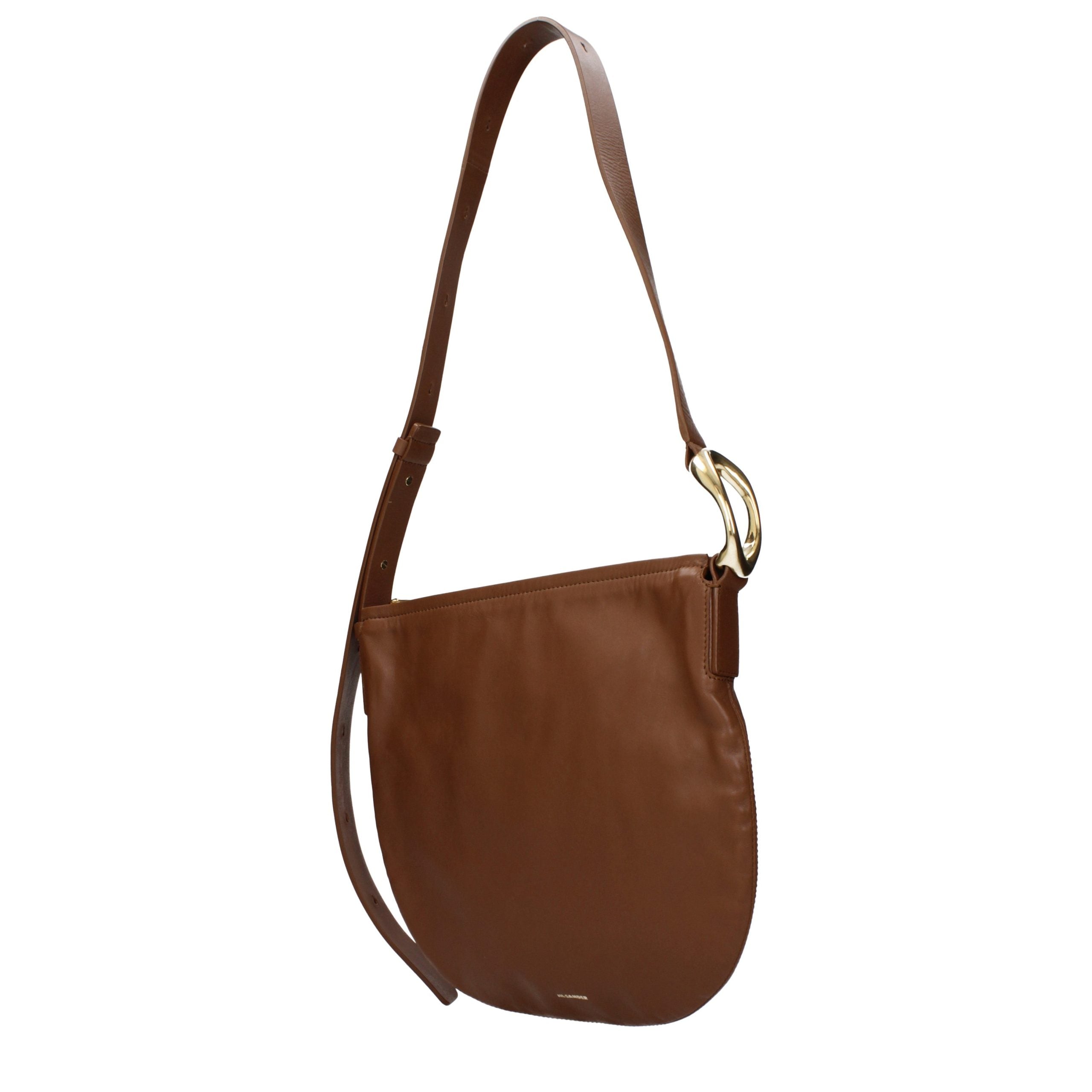 Jil Sander Brown Leather Crossbody Women's Bag