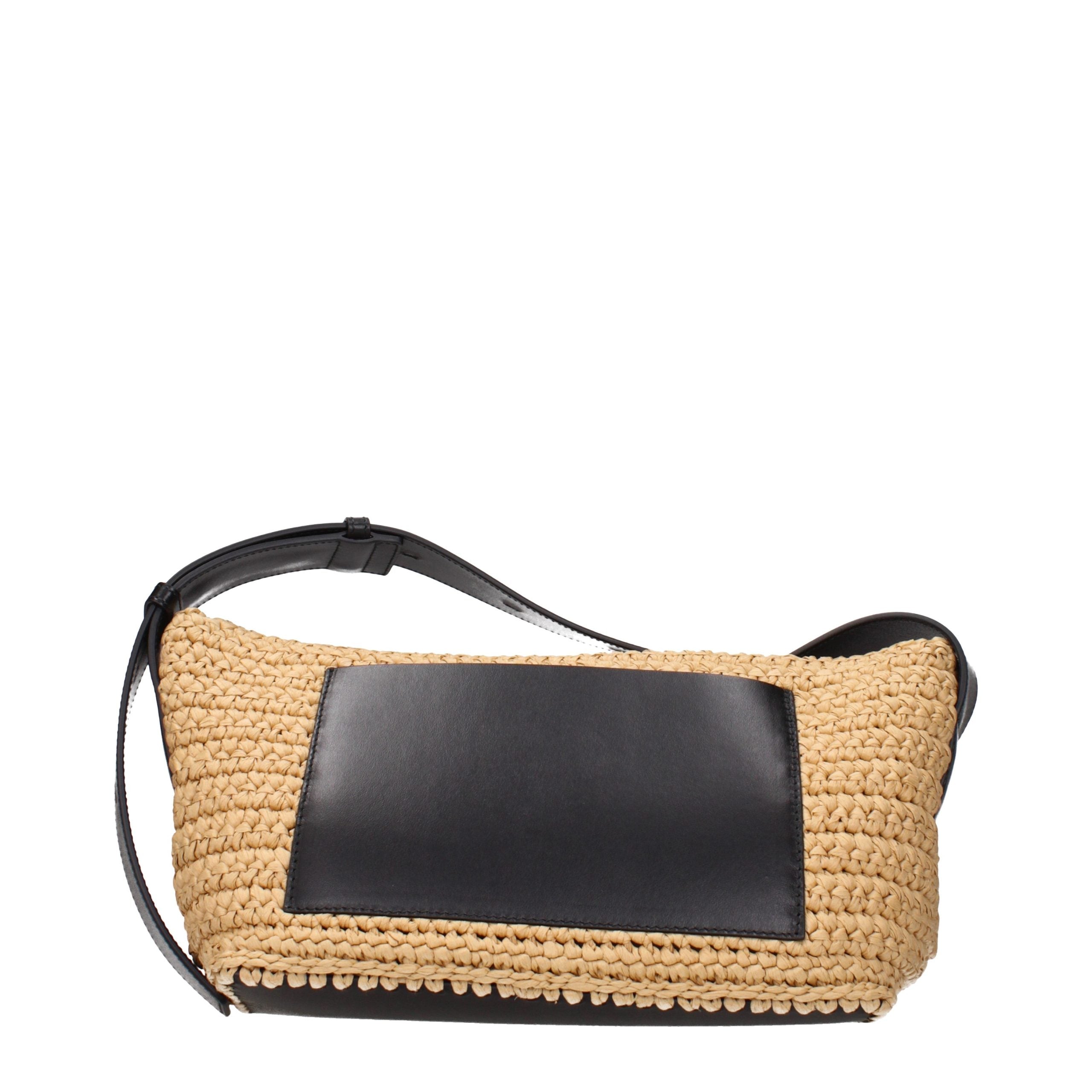 Jil Sander Beige Raffia Crossbody Women's Bag