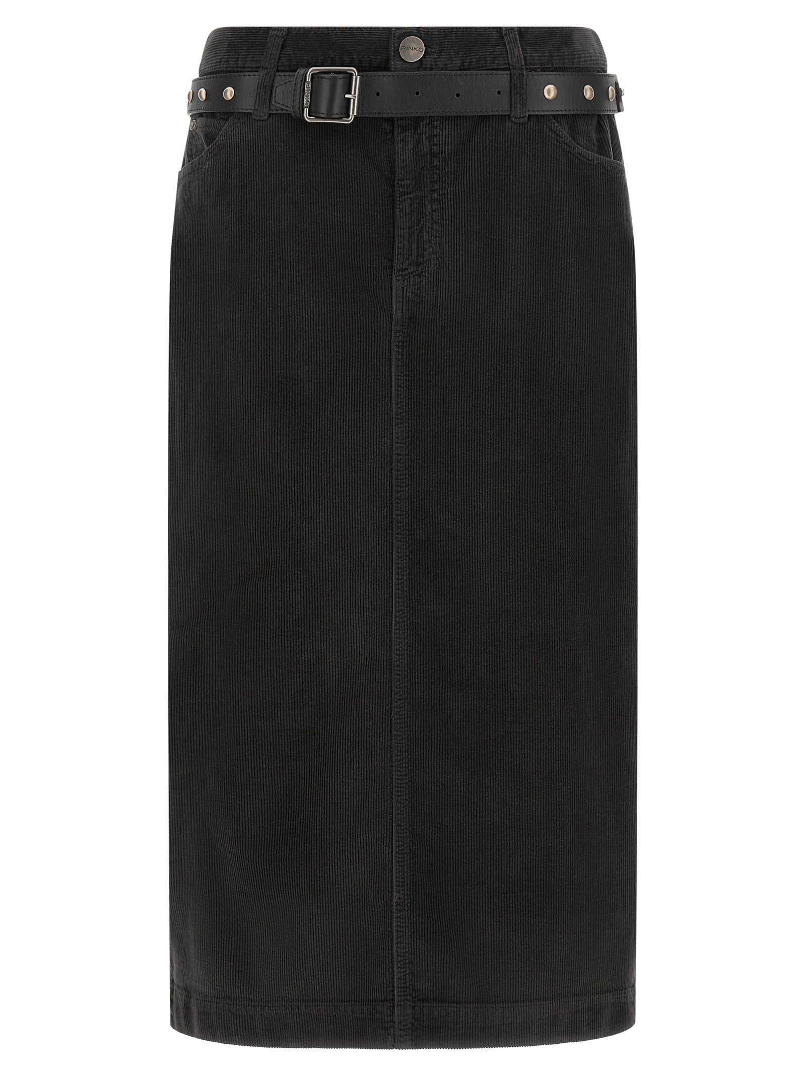 PINKO Black Cotton Midi Women's Skirt