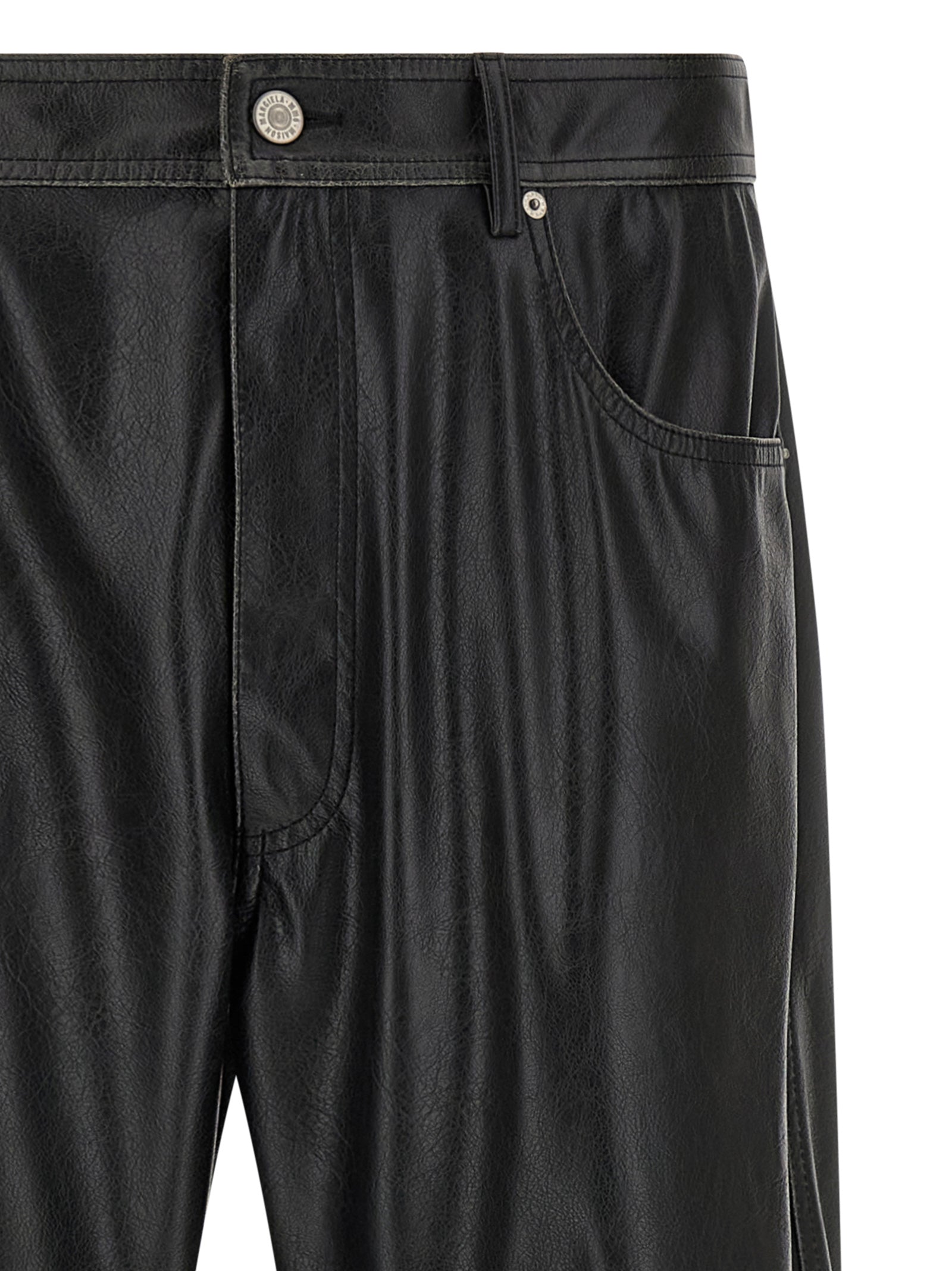 MM6 Maison Margiela Black Polyester Casual Men's Pants