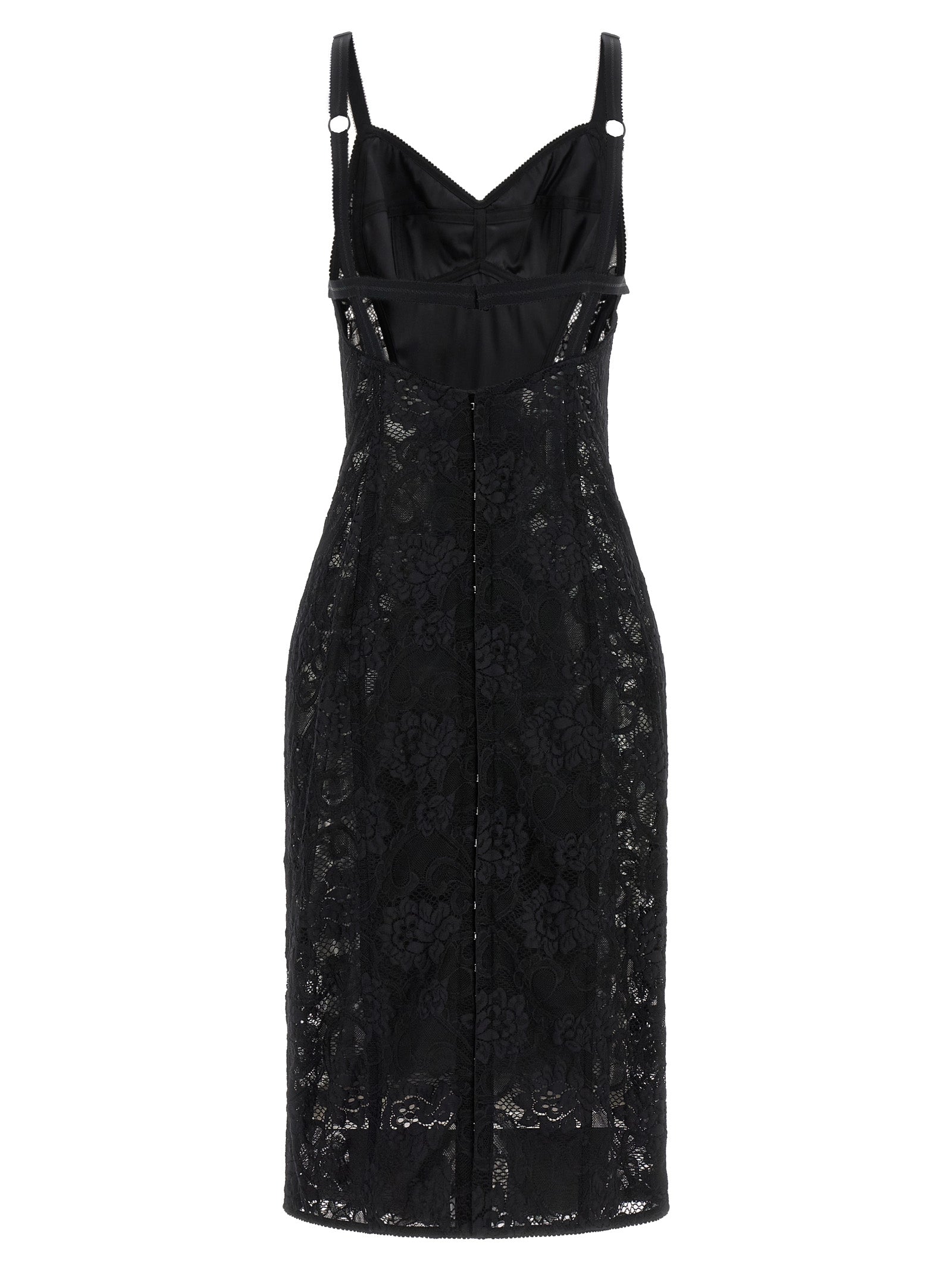 Dolce & Gabbana Black Polyamide Midi Women's Dress