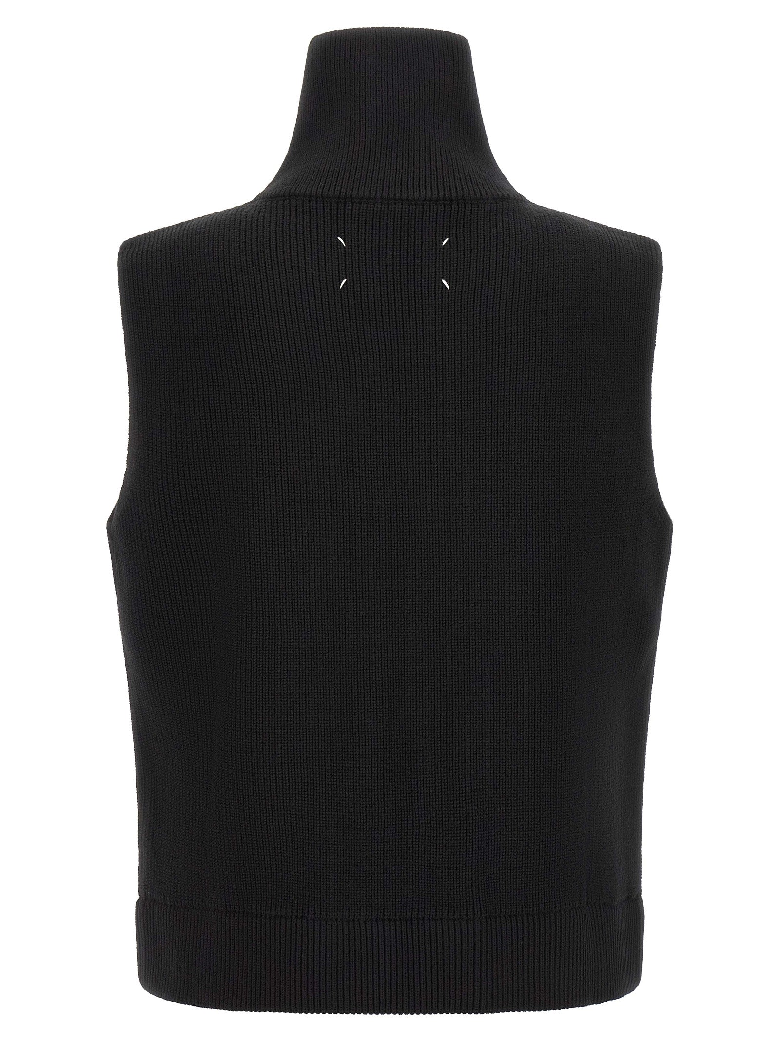 Maison Margiela Black Wool Sleeveles Men's Sweater