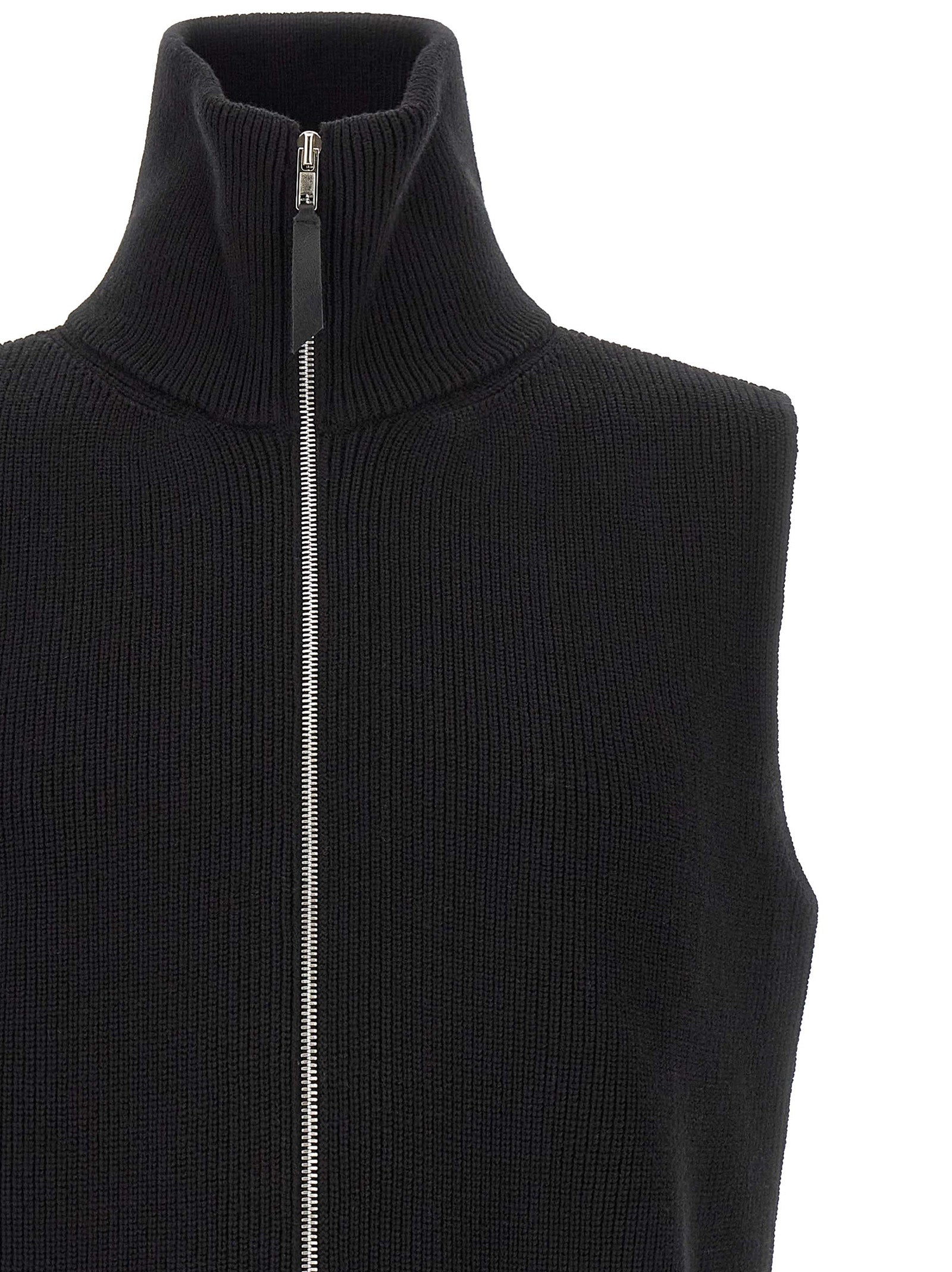 Maison Margiela Black Wool Sleeveles Men's Sweater