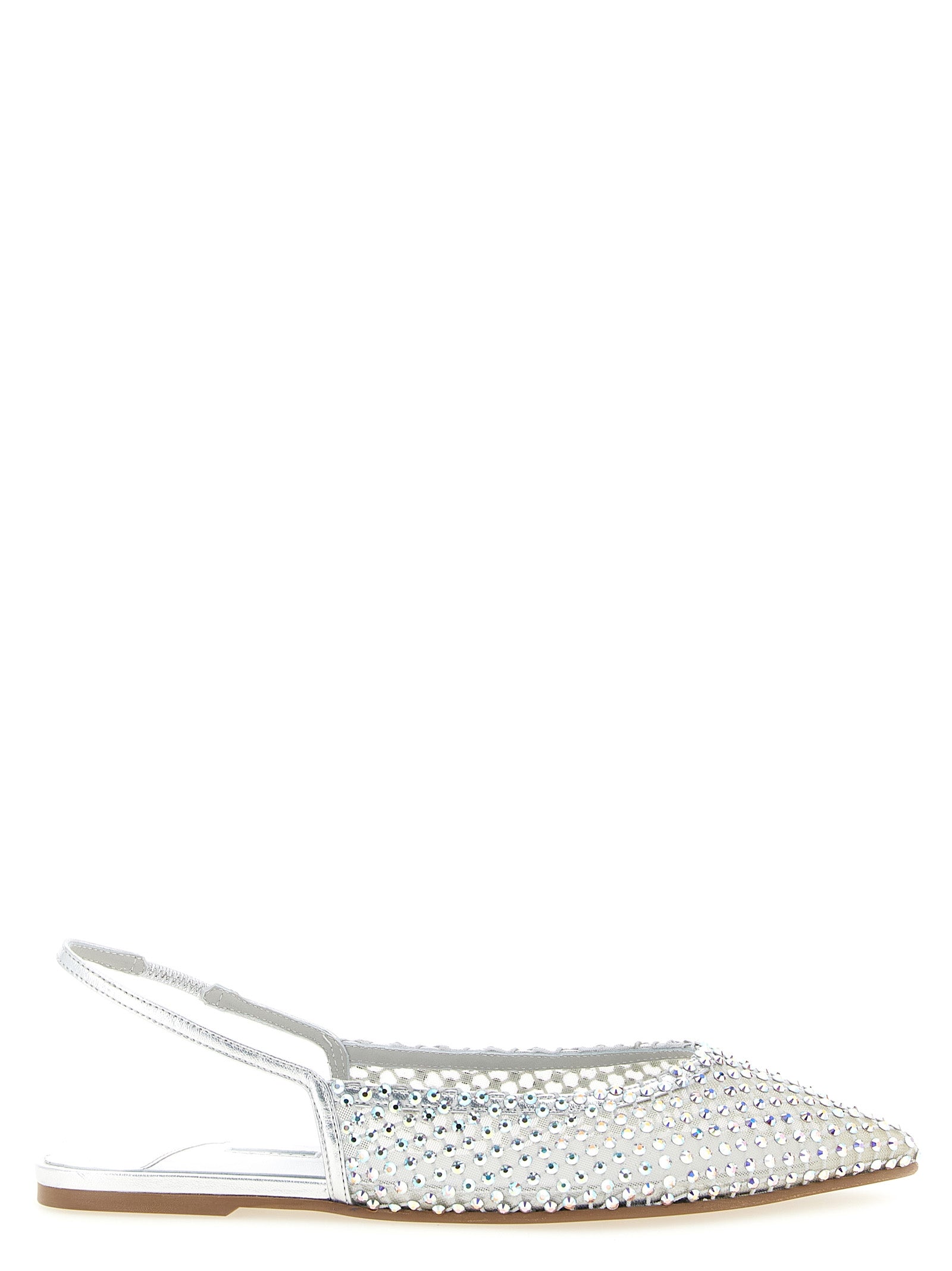 LE SILLA Silver Polyester Ballet Women's Flats