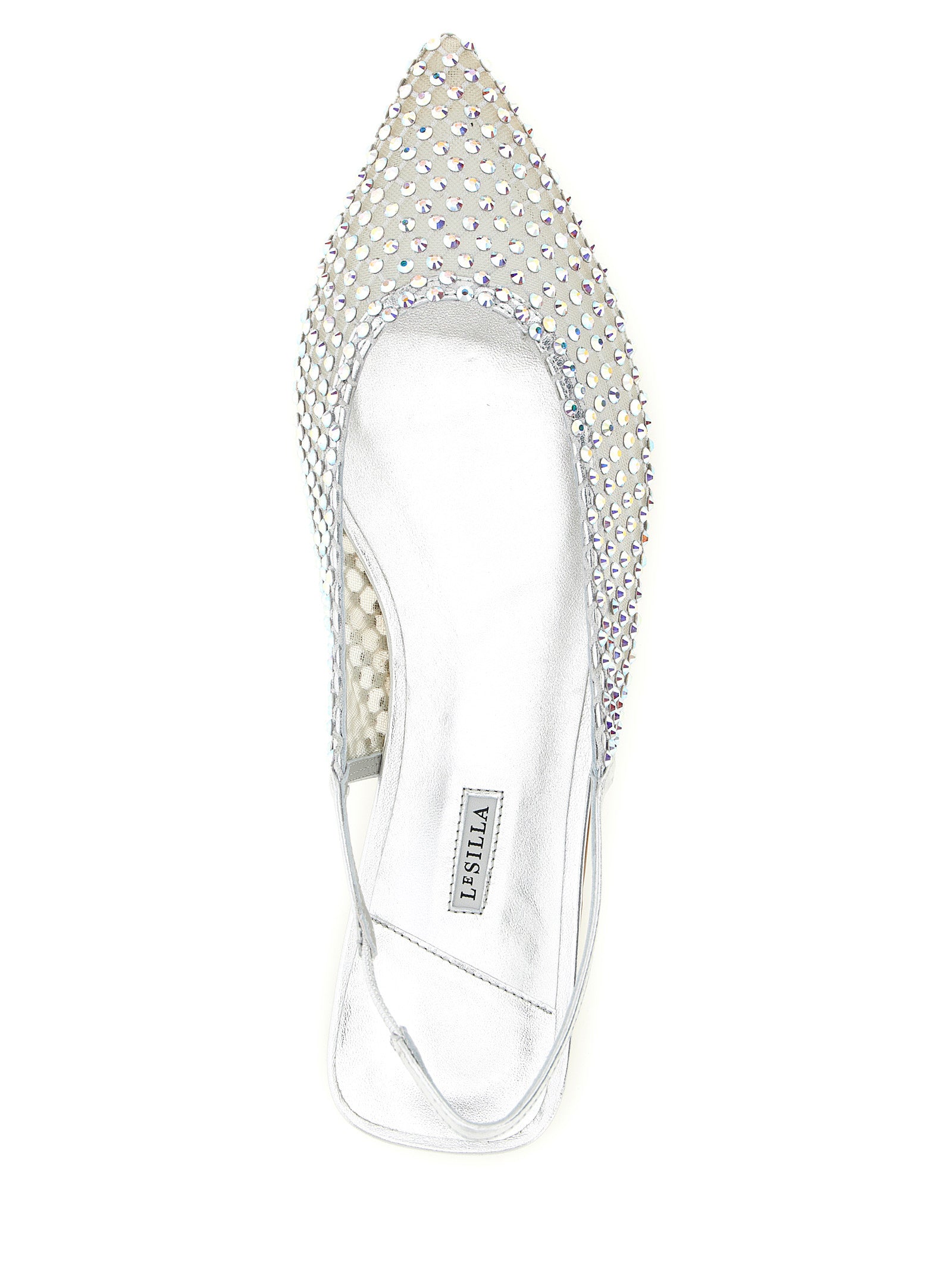 LE SILLA Silver Polyester Ballet Women's Flats