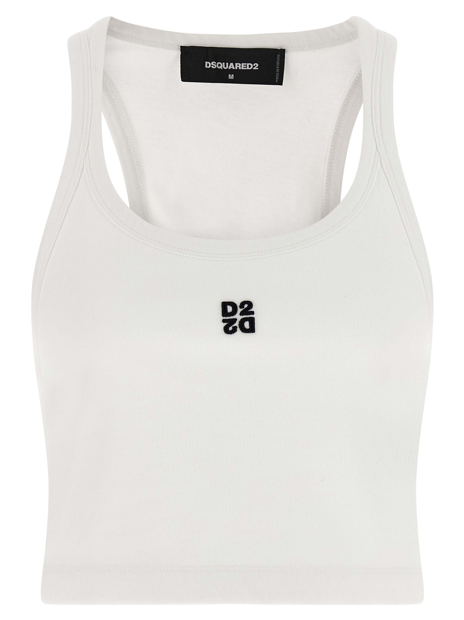 Dsquared² White Cotton Tank Women's Tops