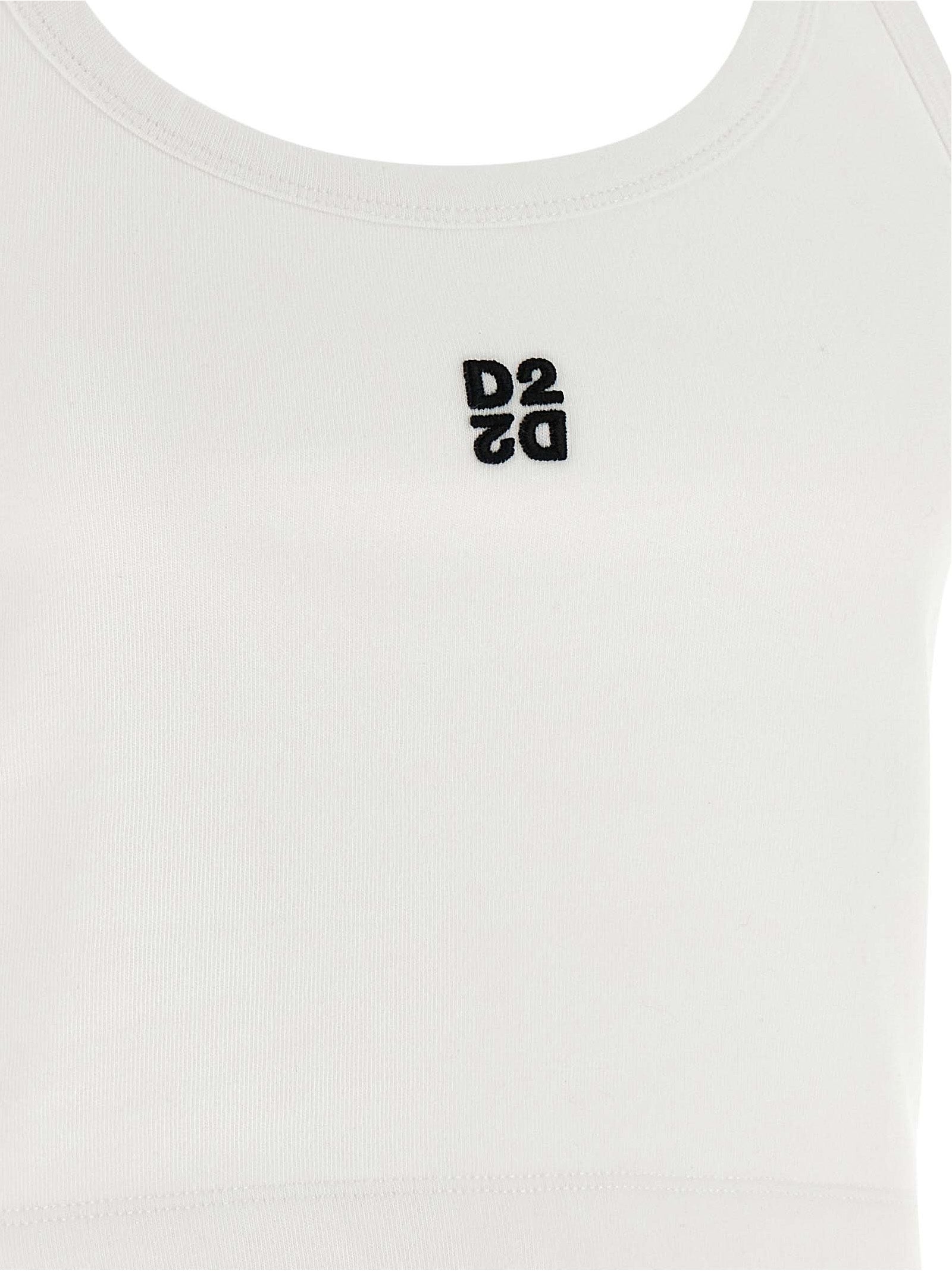 Dsquared² White Cotton Tank Women's Tops