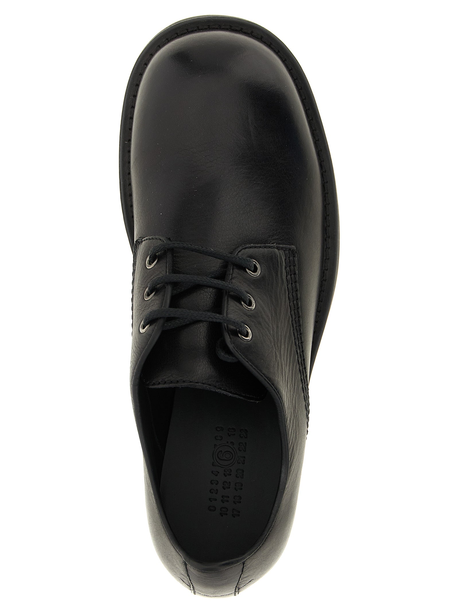 MM6 Maison Margiela Black Cowhide Oxfords And Men's Derbies