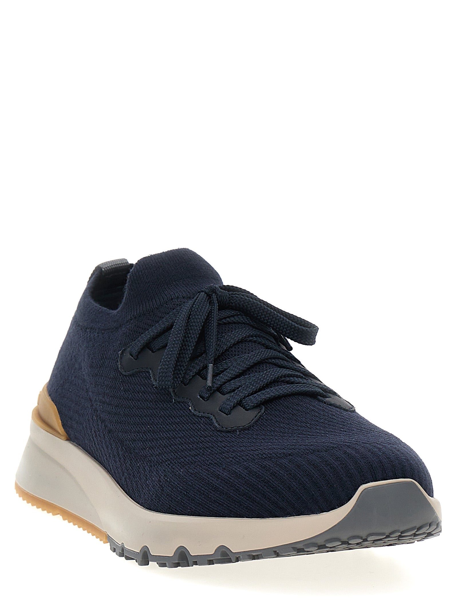 Brunello Cucinelli Blue Wool Athletic Men's Sneakers
