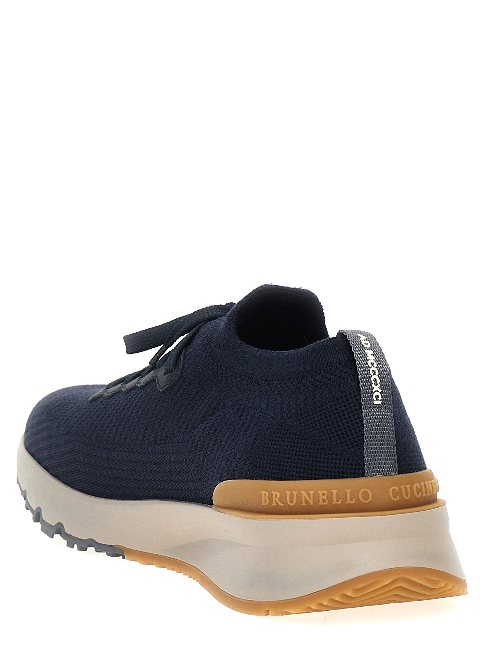 Brunello Cucinelli Blue Wool Athletic Men's Sneakers