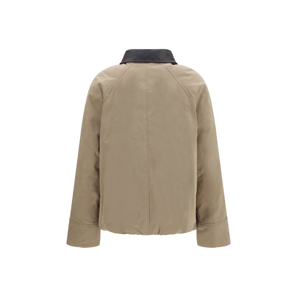Brunello Cucinelli Beige Cotton Leather Women's Jacket