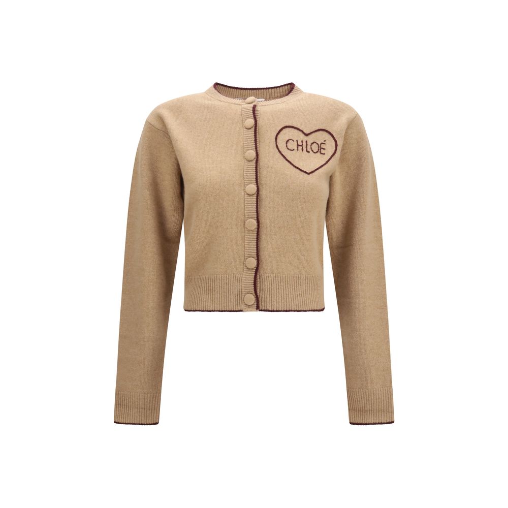 Chloé Beige Wool Oves Aries Women's Cardigan