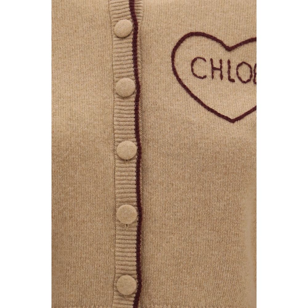 Chloé Beige Wool Oves Aries Women's Cardigan