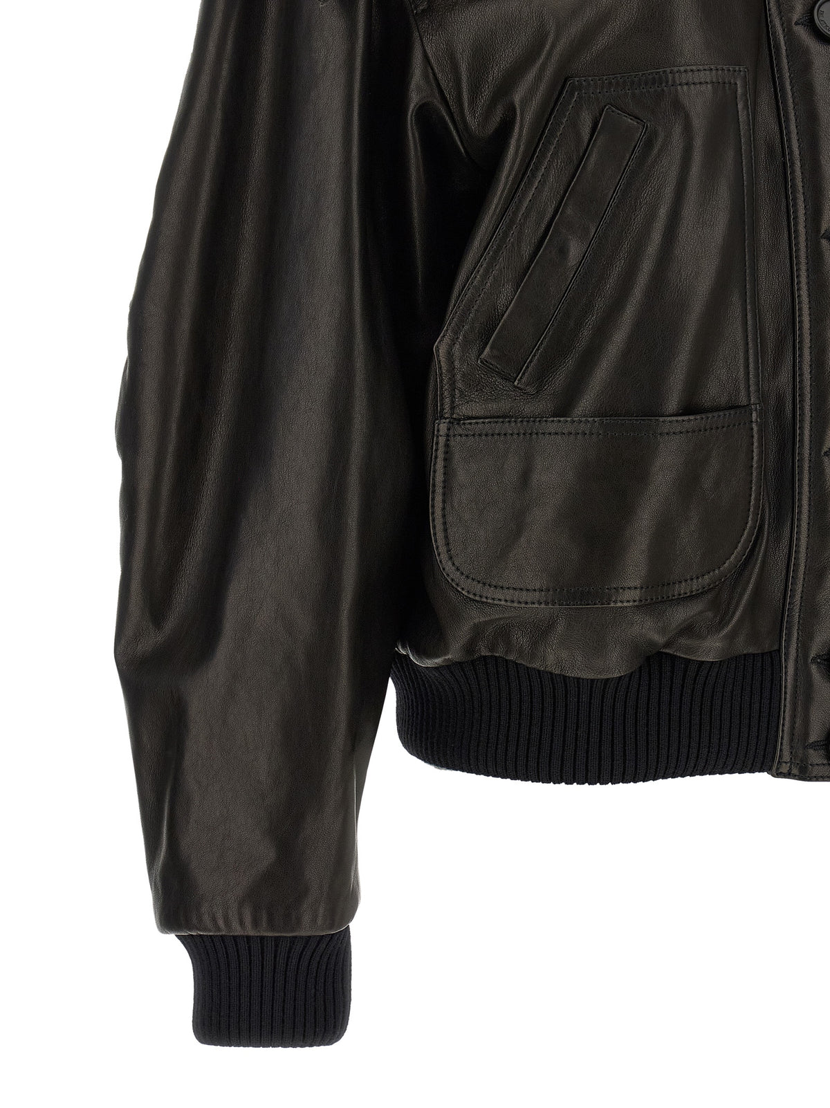 The Attico Black Lamb Leather Leather Women's Jacket