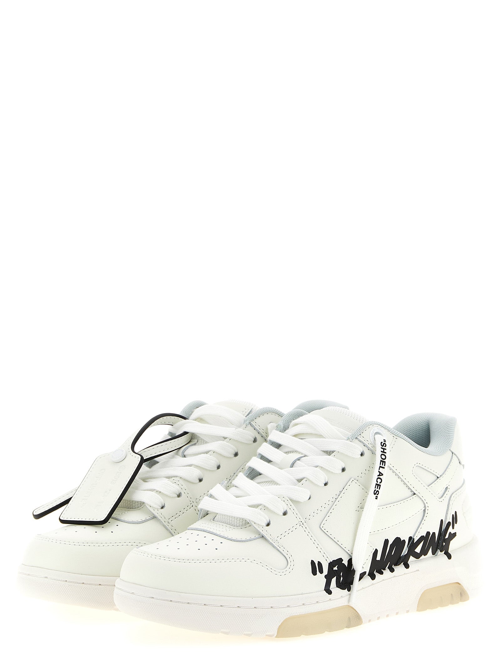 Off-White Bicolor Calfskin Athletic Women's Sneakers