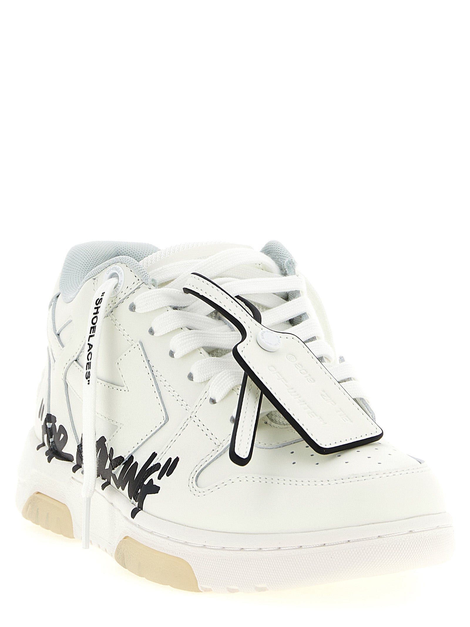 Off-White Bicolor Calfskin Athletic Women's Sneakers