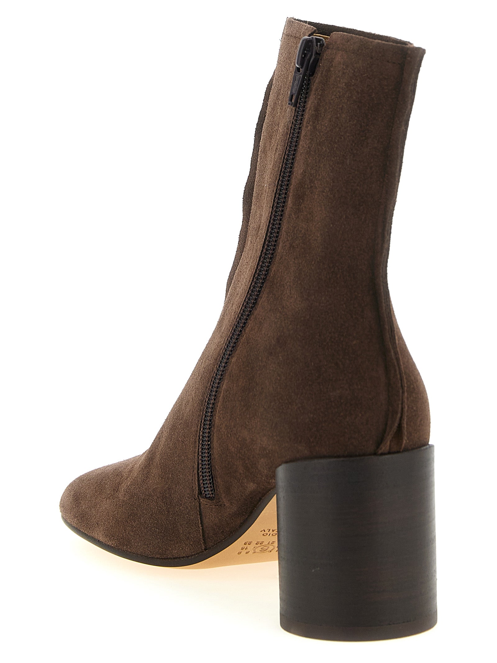 MM6 Maison Margiela Brown Cowhide Ankle Women's Boots