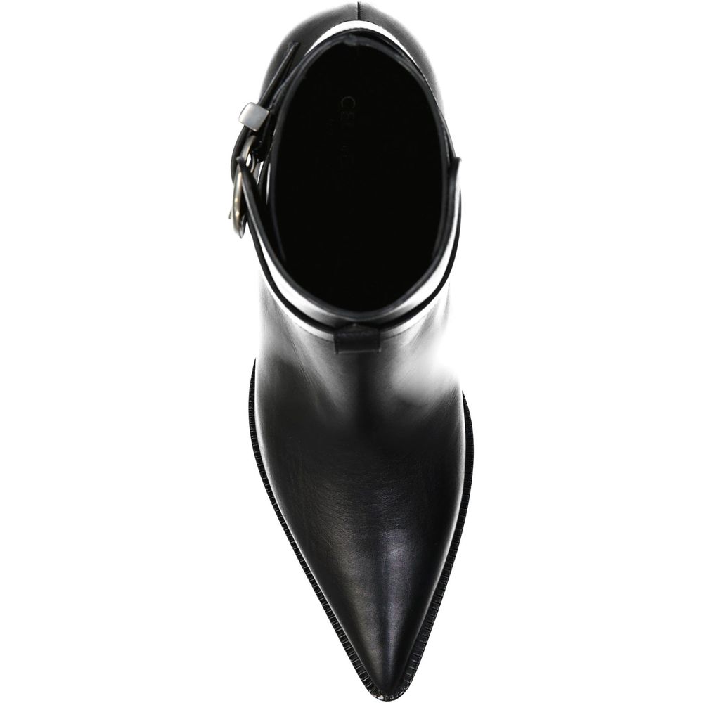 Celine Black Calfskin High Heel Women's Boots