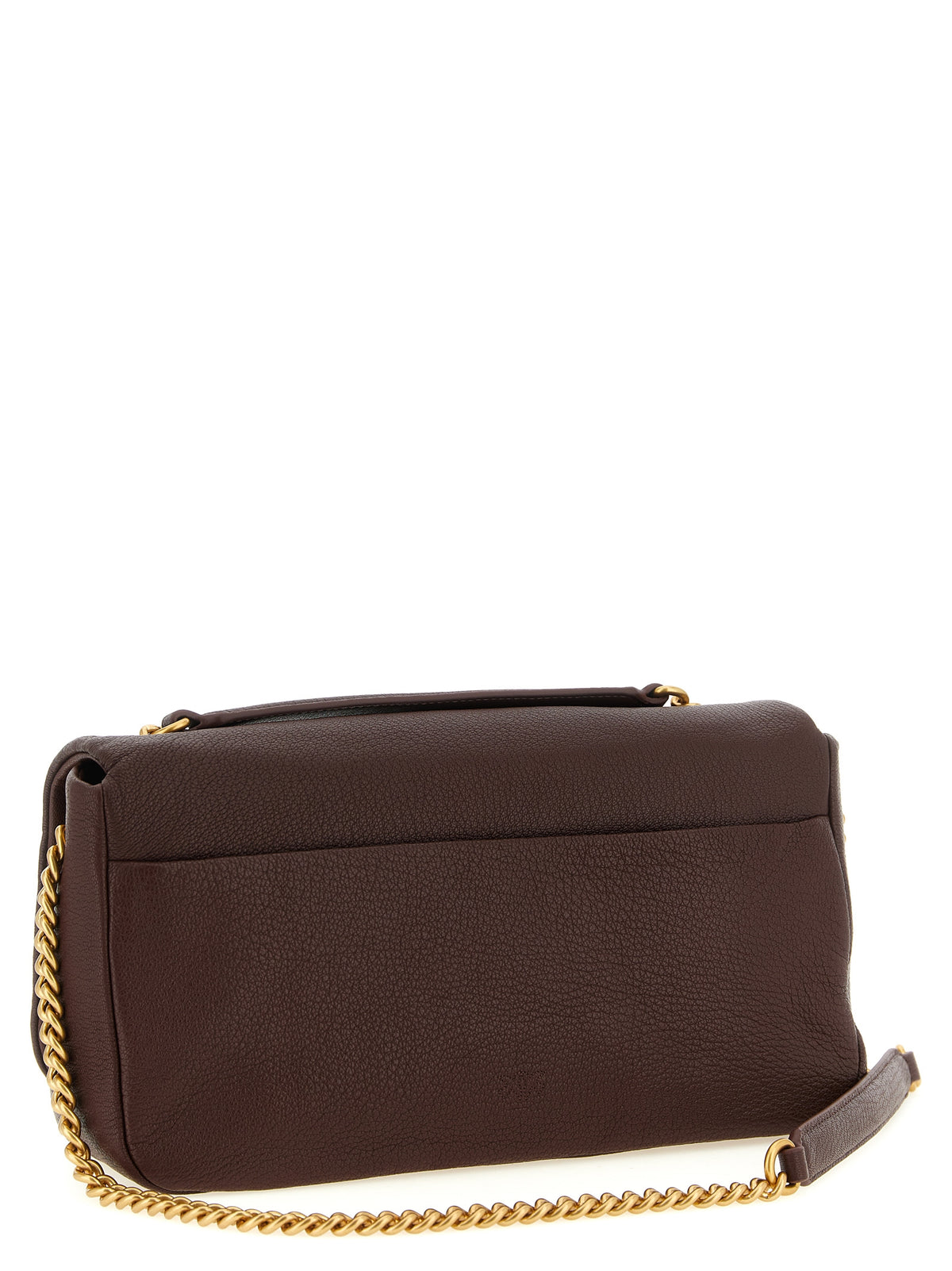 PINKO Brown Lamb Leather Shoulder Women's Bag