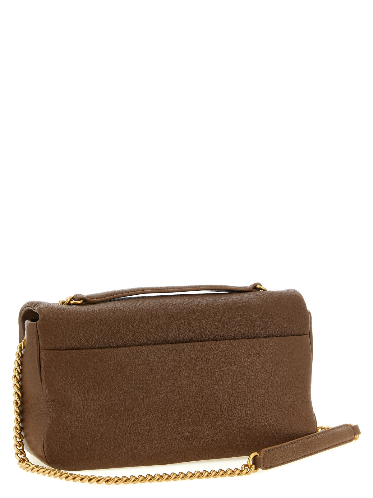 PINKO Brown Lamb Leather Shoulder Women's Bag
