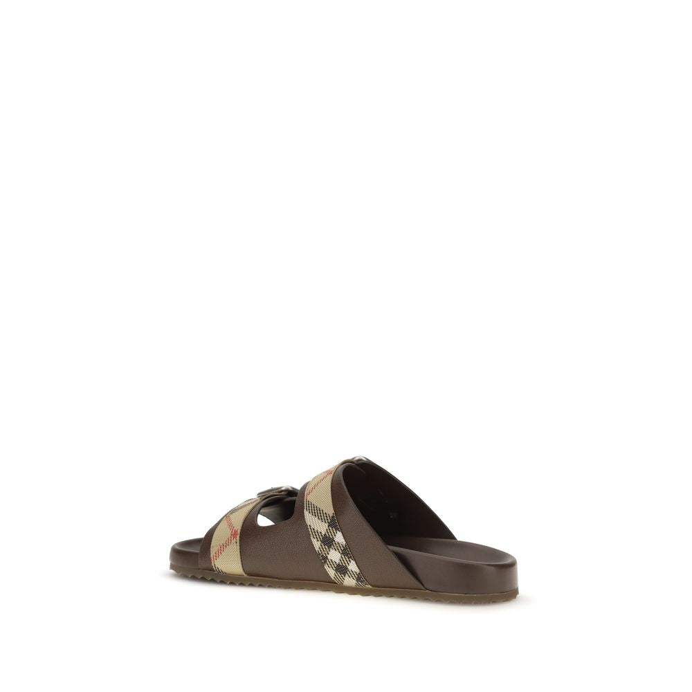 Burberry Brown Goatskin Flat Men's Sandals