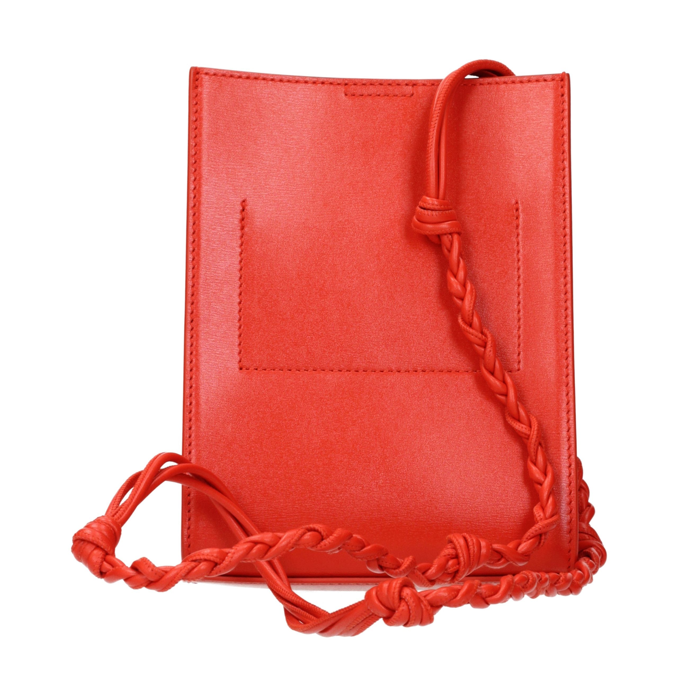Jil Sander Red Leather Crossbody Women's Bag
