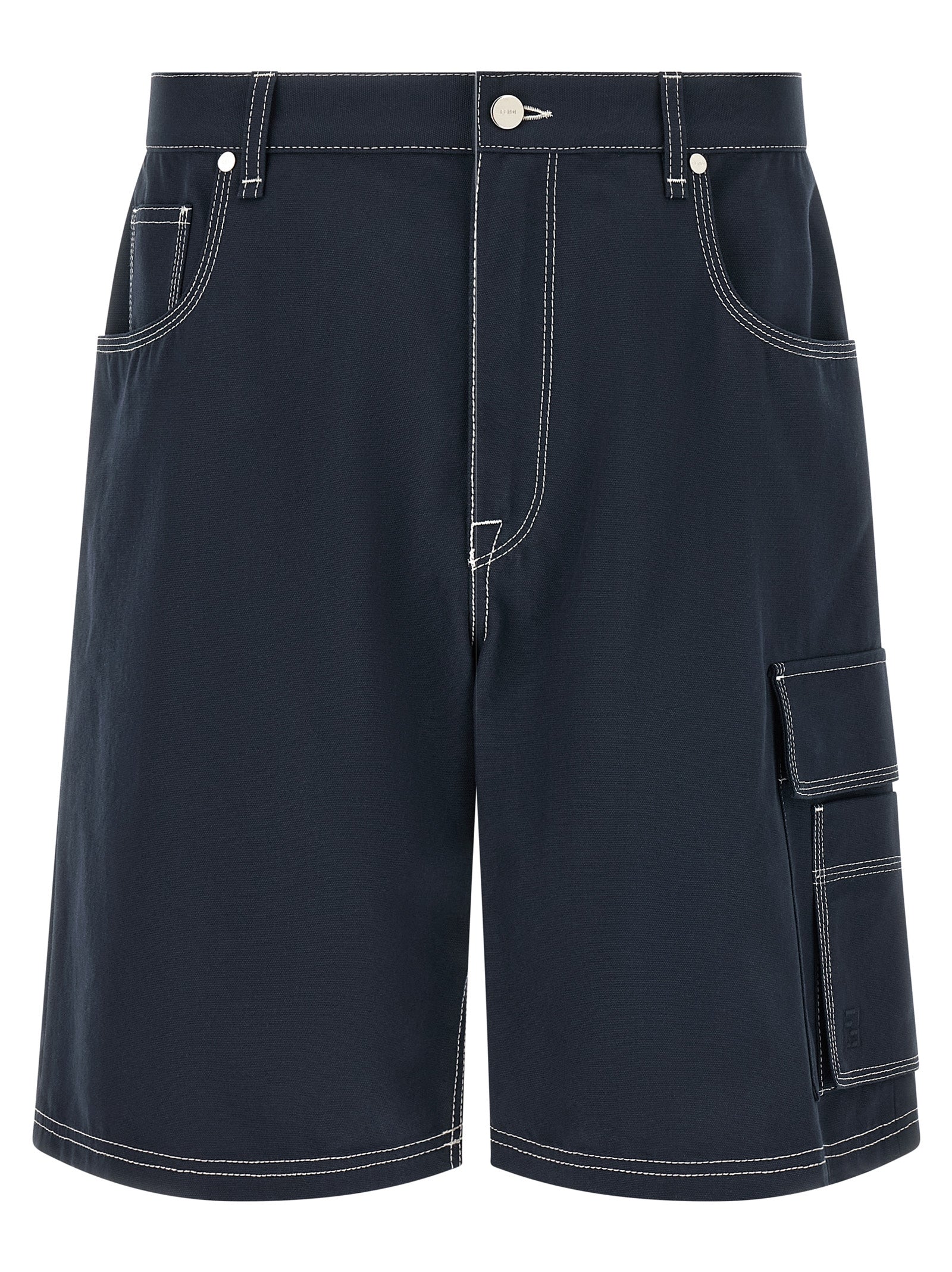 Fendi Blue Cotton Bermuda Men's Shorts