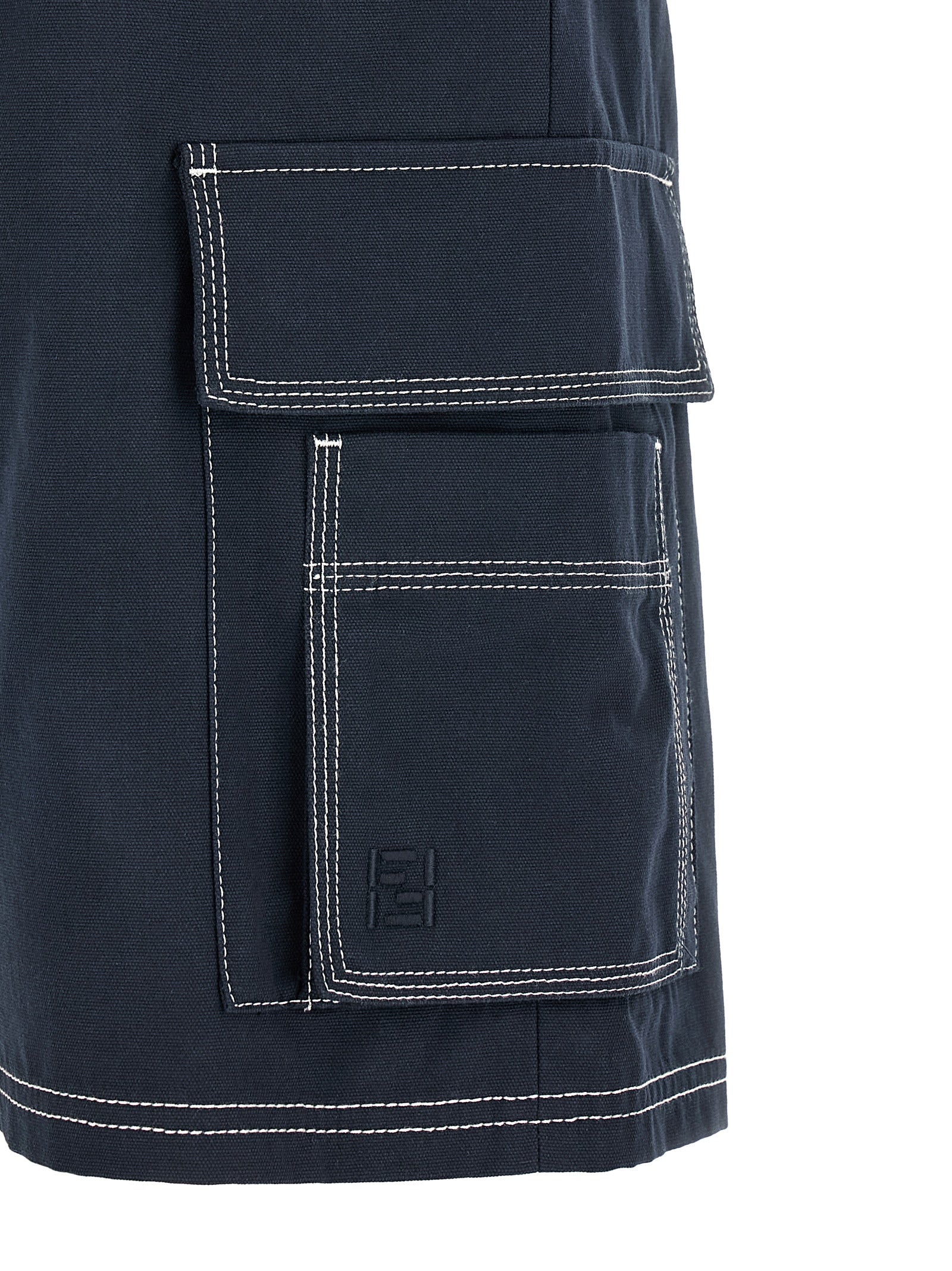 Fendi Blue Cotton Bermuda Men's Shorts