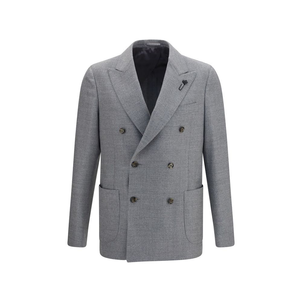 Lardini Gray Wool Oves Aries Full-Length Men's Jacket
