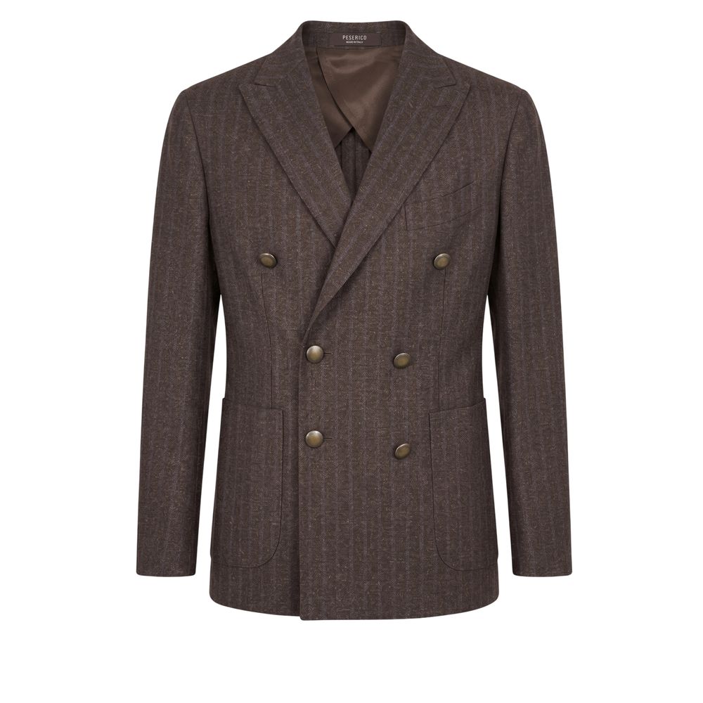 Peserico Brown Wool Men Men's Jacket